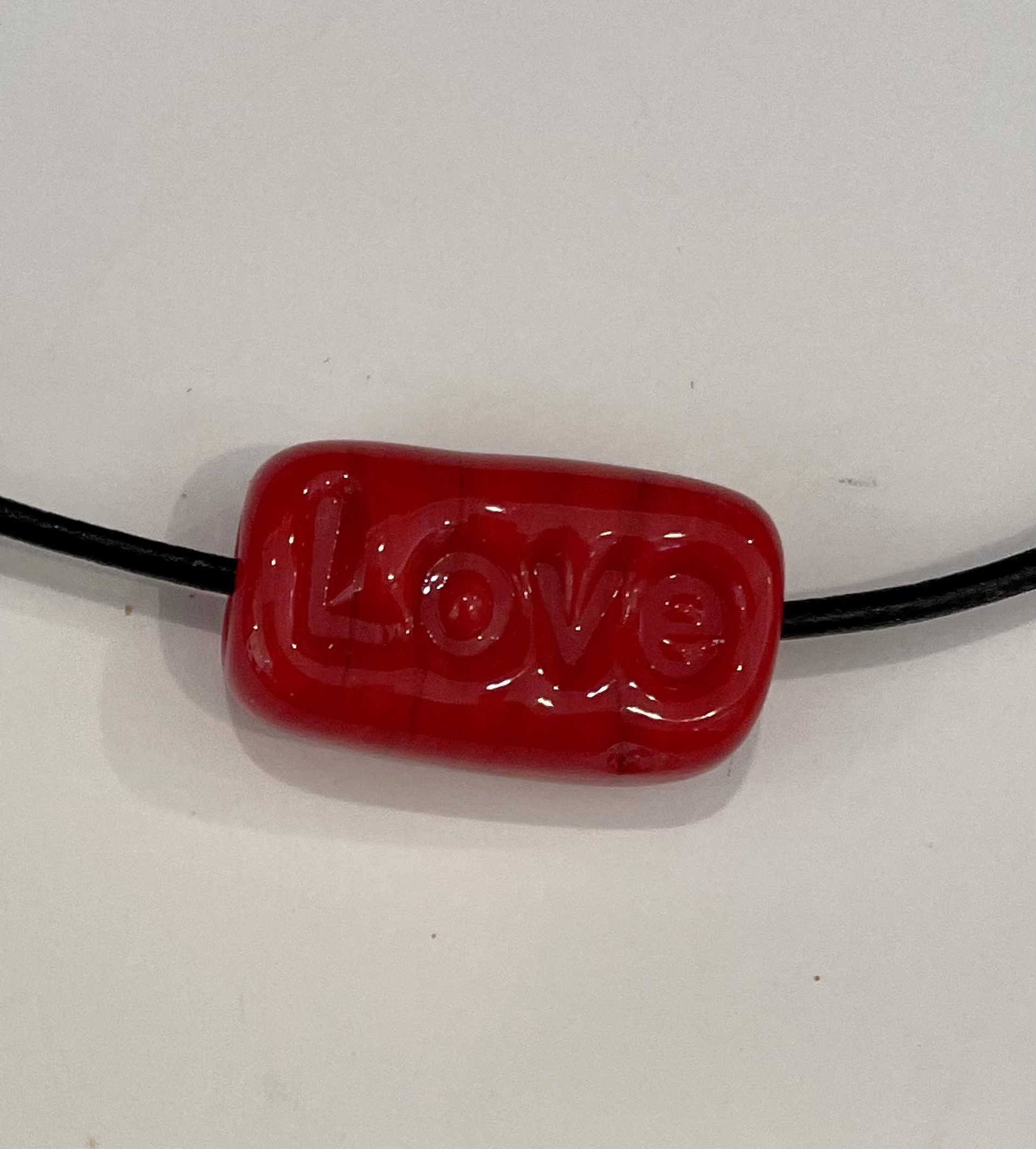 "Love" Bead Red Necklace by Emelie Hebert