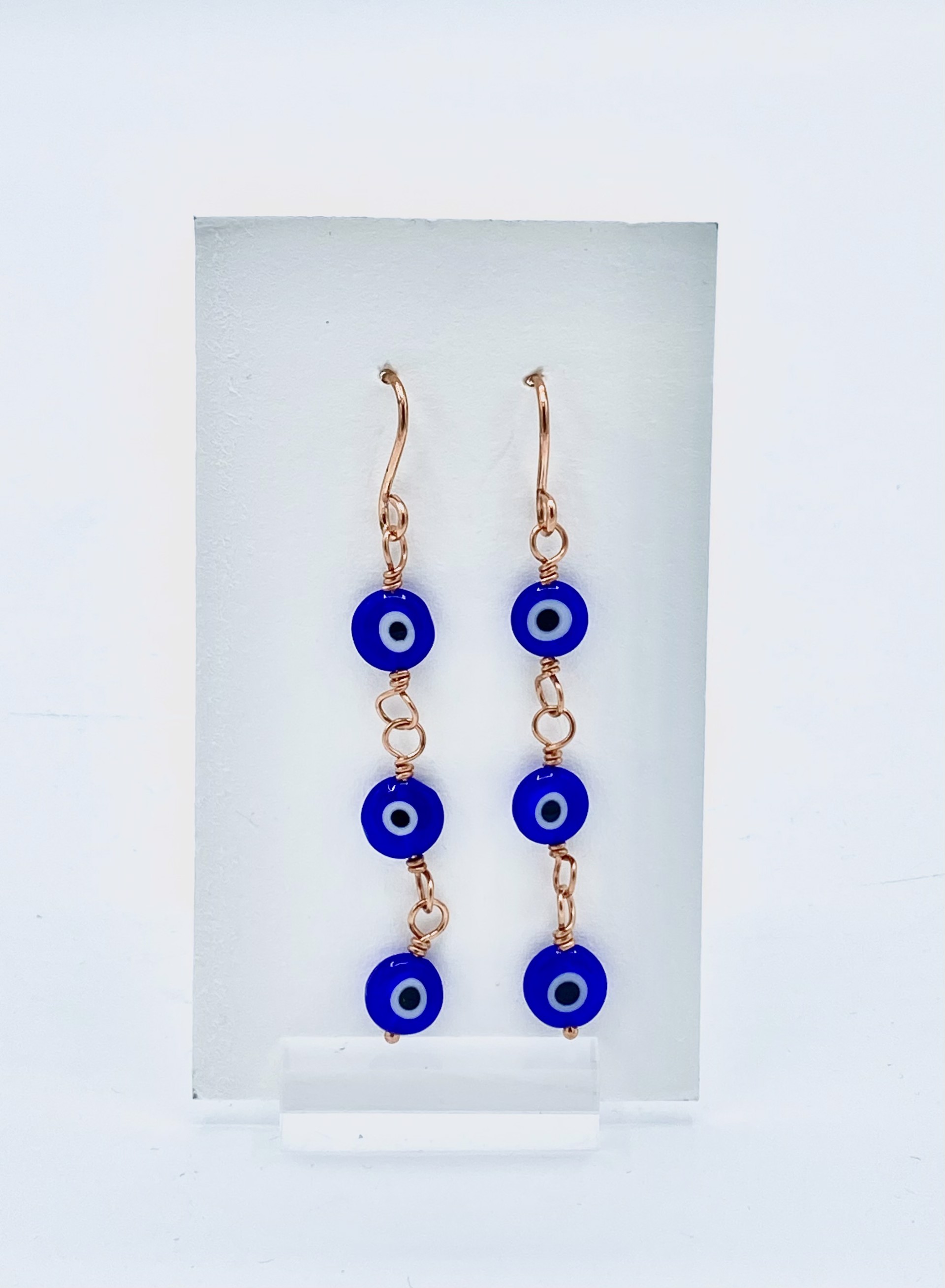Evil Eye Copper Drop Earrings by Emelie Hebert