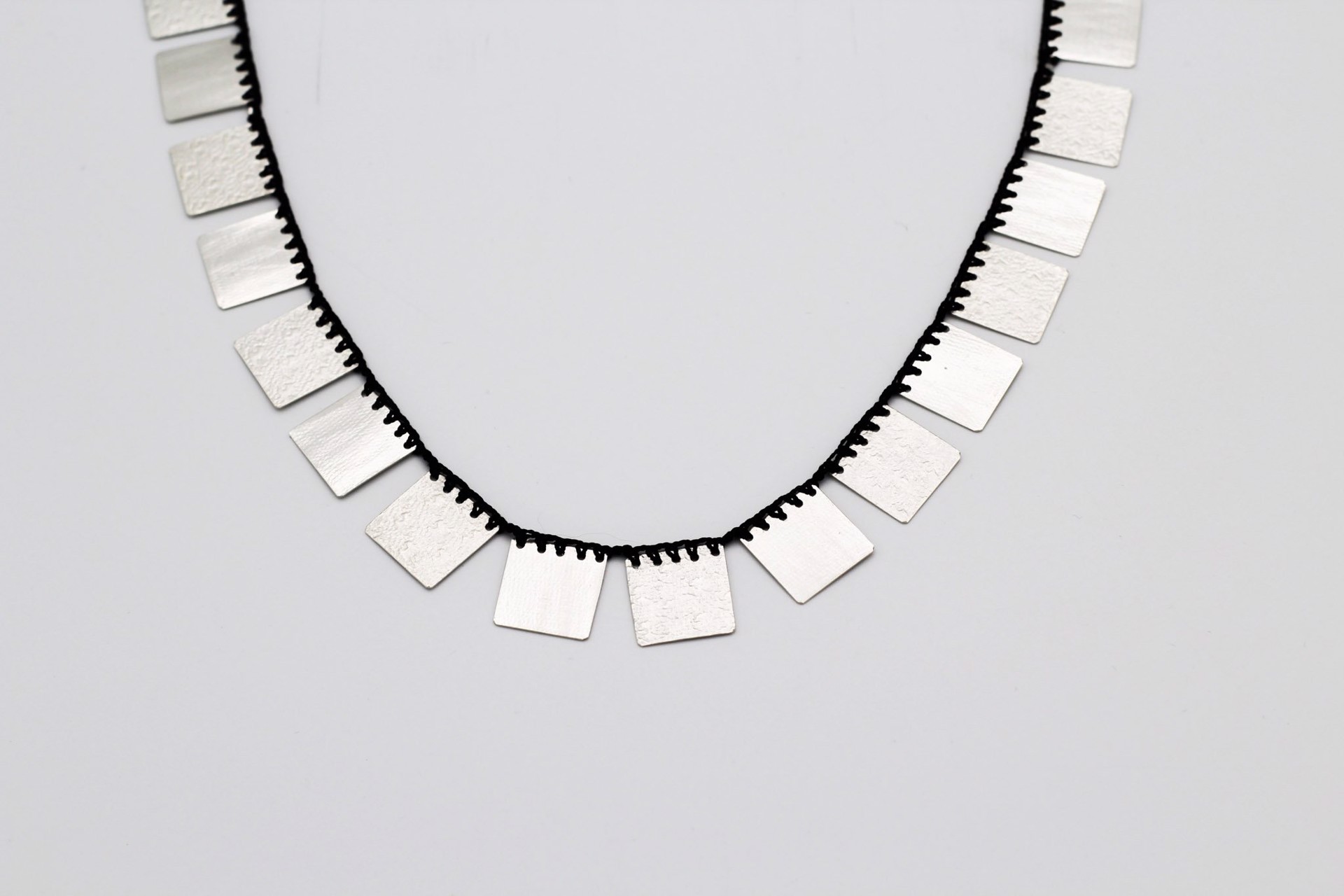 Necklace with Black Silk by Erica Schlueter