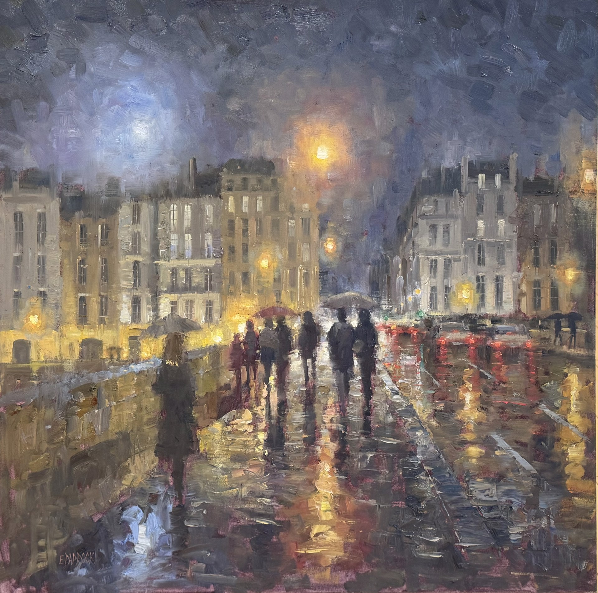 Rainy Night, Ile St. Louis, Paris by EJ Paprocki
