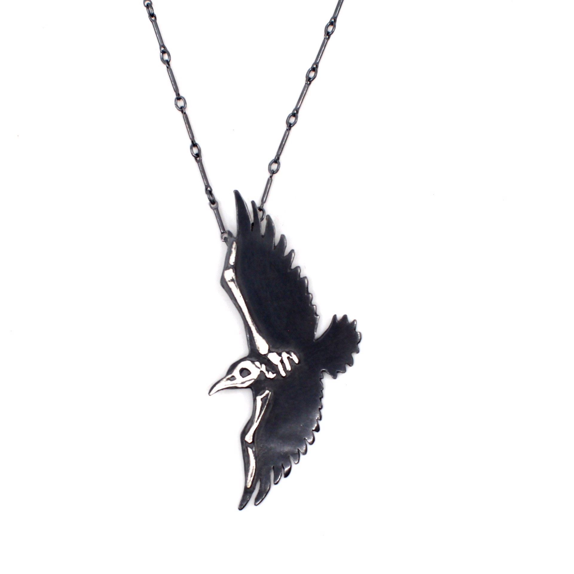 Skeletal Raven Necklace by Susan Elnora