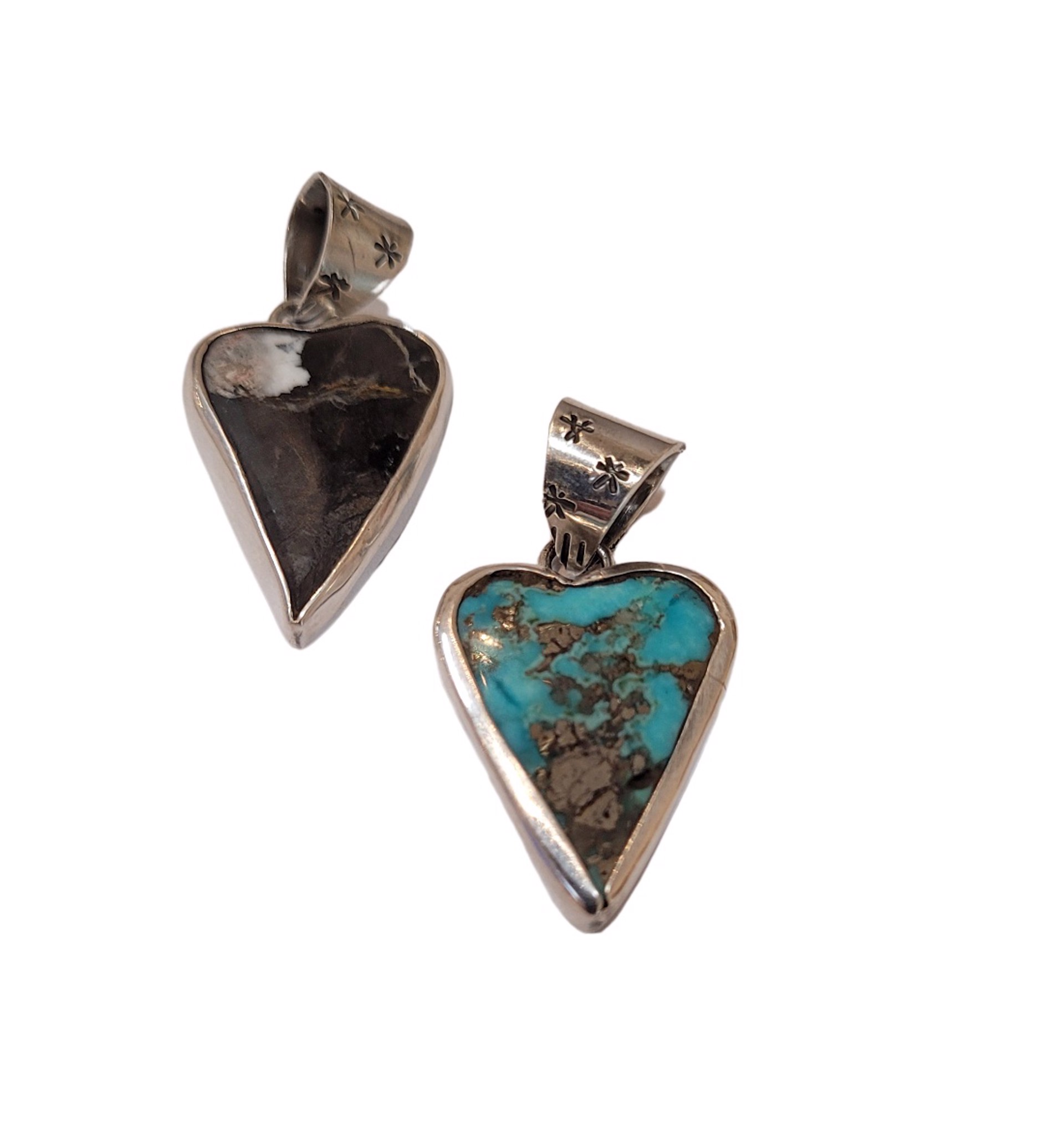 Pendants - Sterling Silver and Assorted Stone Hearts