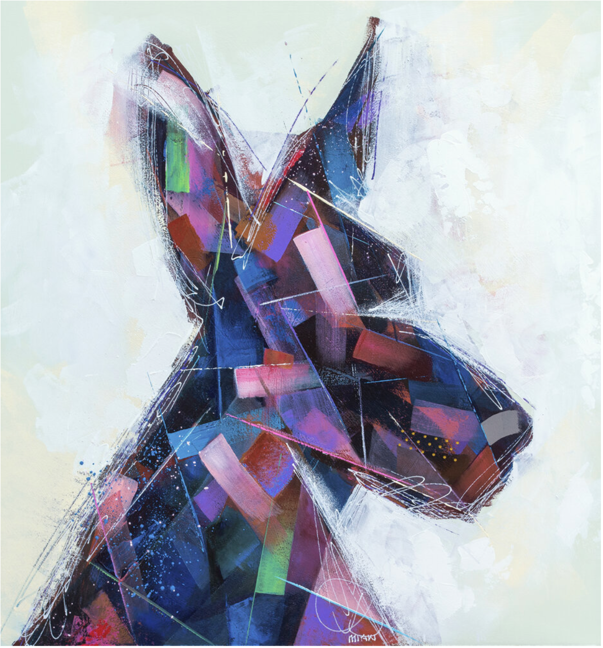 Abstract Doberman by Russell Miyaki