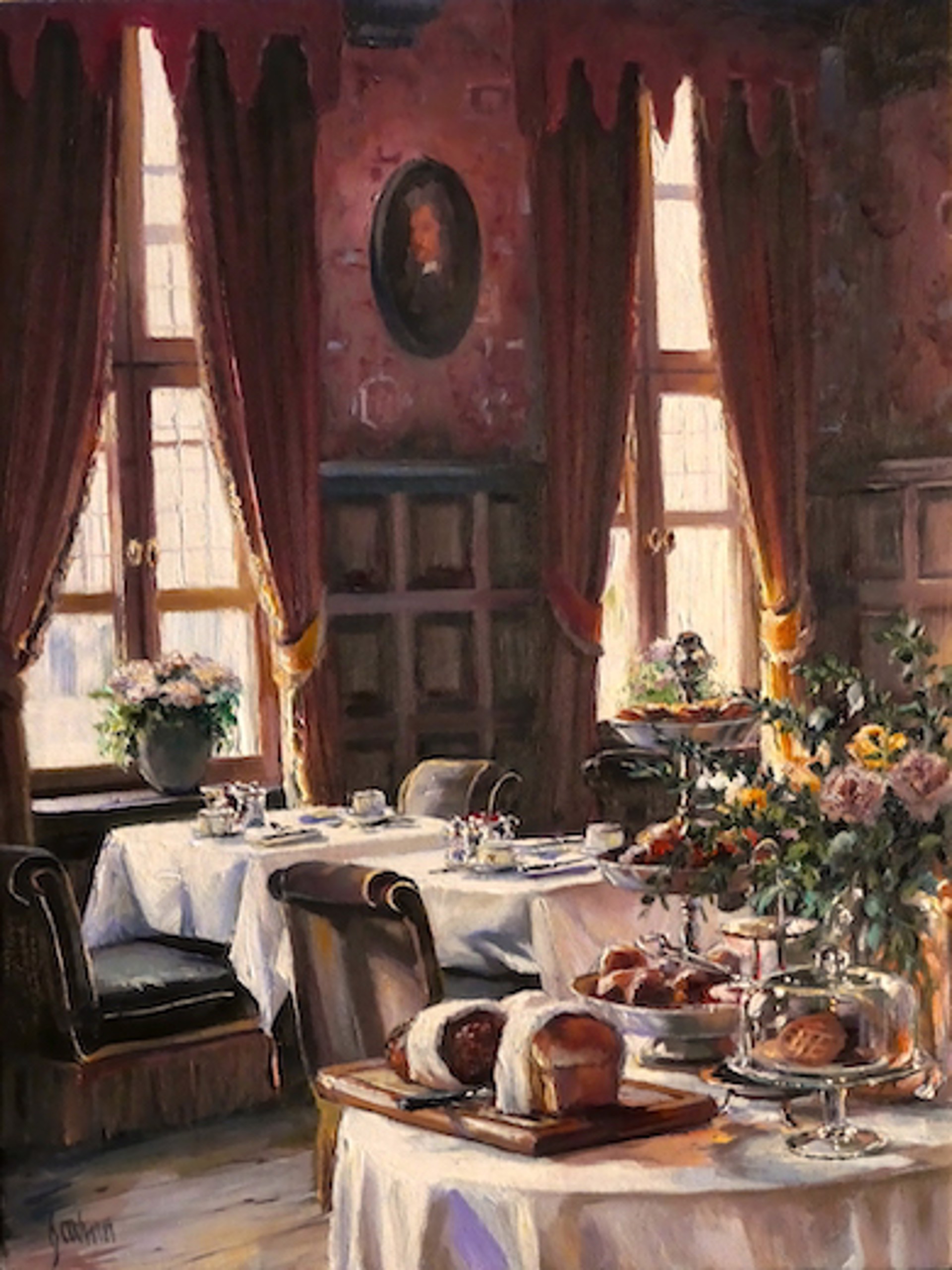 Breakfast at the Orangerie, Bruges by Lindsay Goodwin