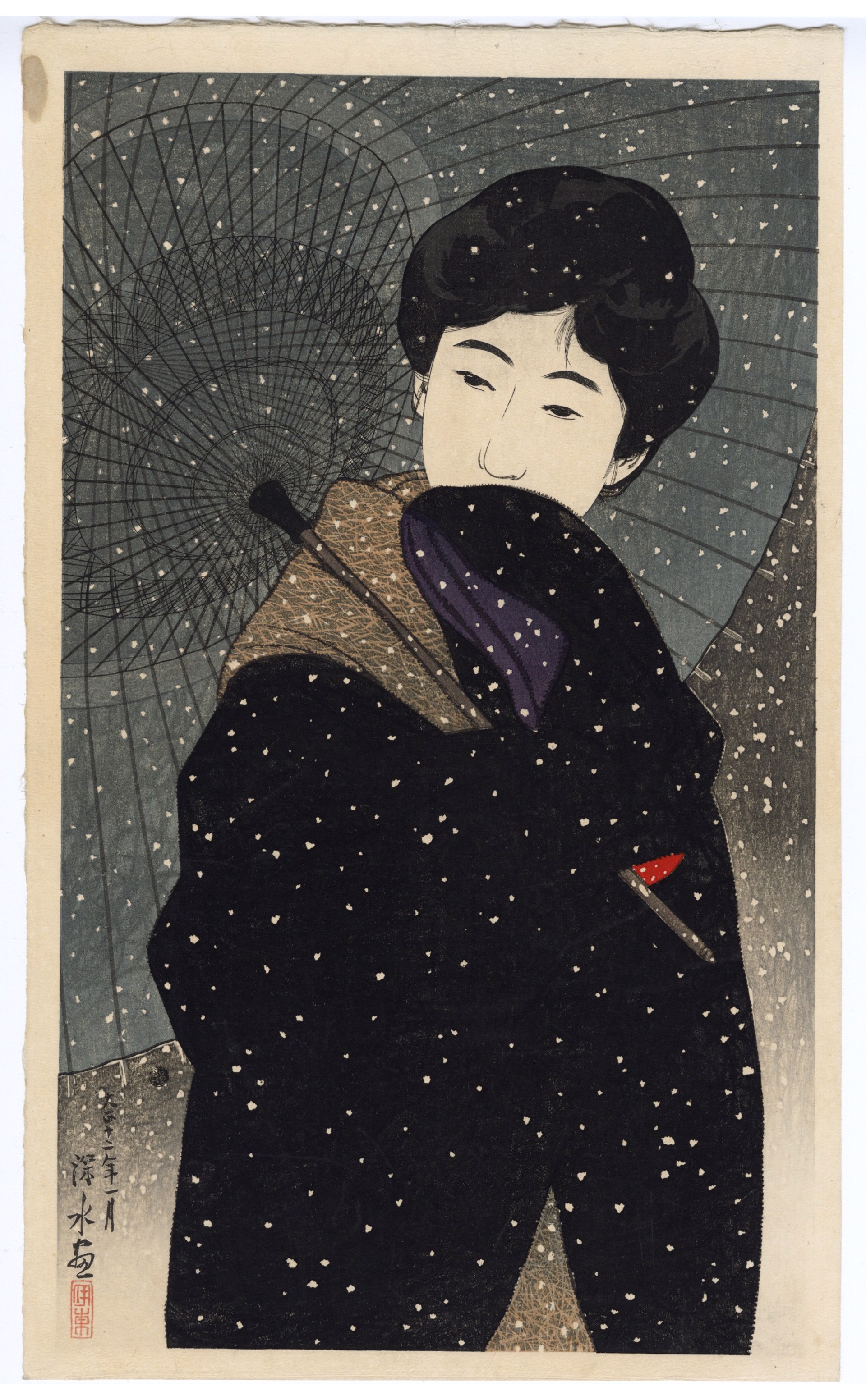 Snowy Night by Shinsui