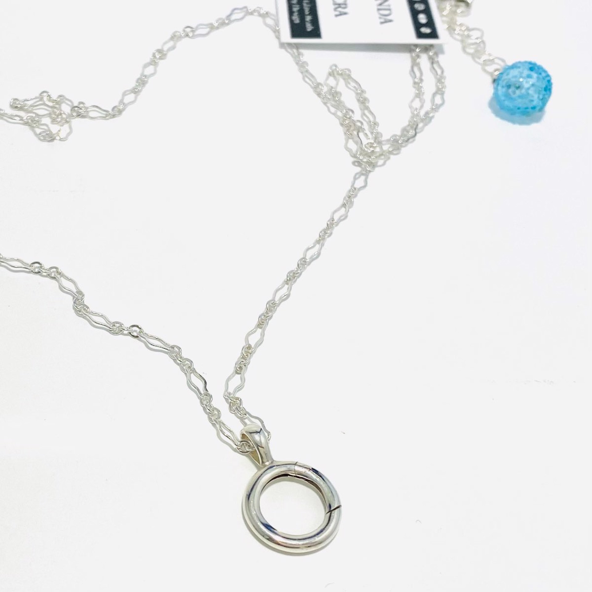 Sterling Silver 24" and 2"ext Necklace & Charm Holder by Linda Sacra