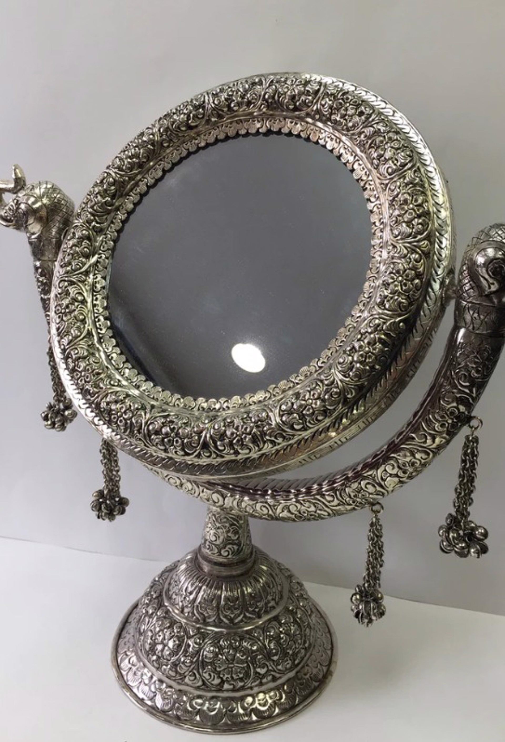 Hand Tooled Repose Mirror - Crafted in Rajasthan by J. Catma