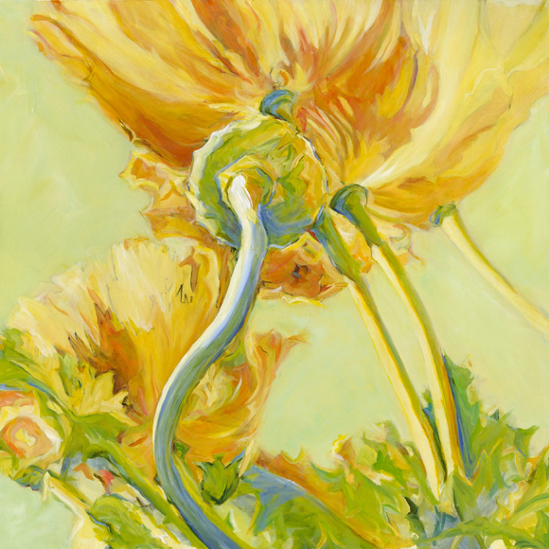 Poppy, Aqua Green Gold by Lorrie Fink