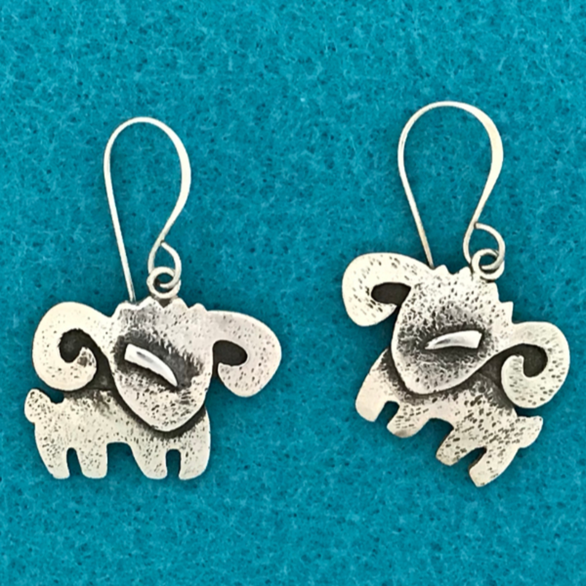 Frankie Tso (little Ram) earrings dangle by Melanie A. Yazzie