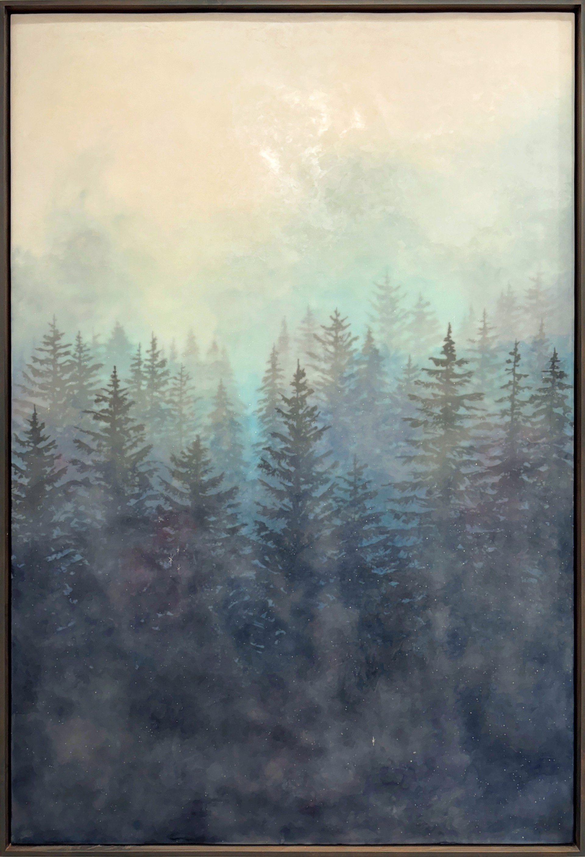 Original Encaustic Landscape Painting By Bridgette Meinhold Featuring Pine Trees