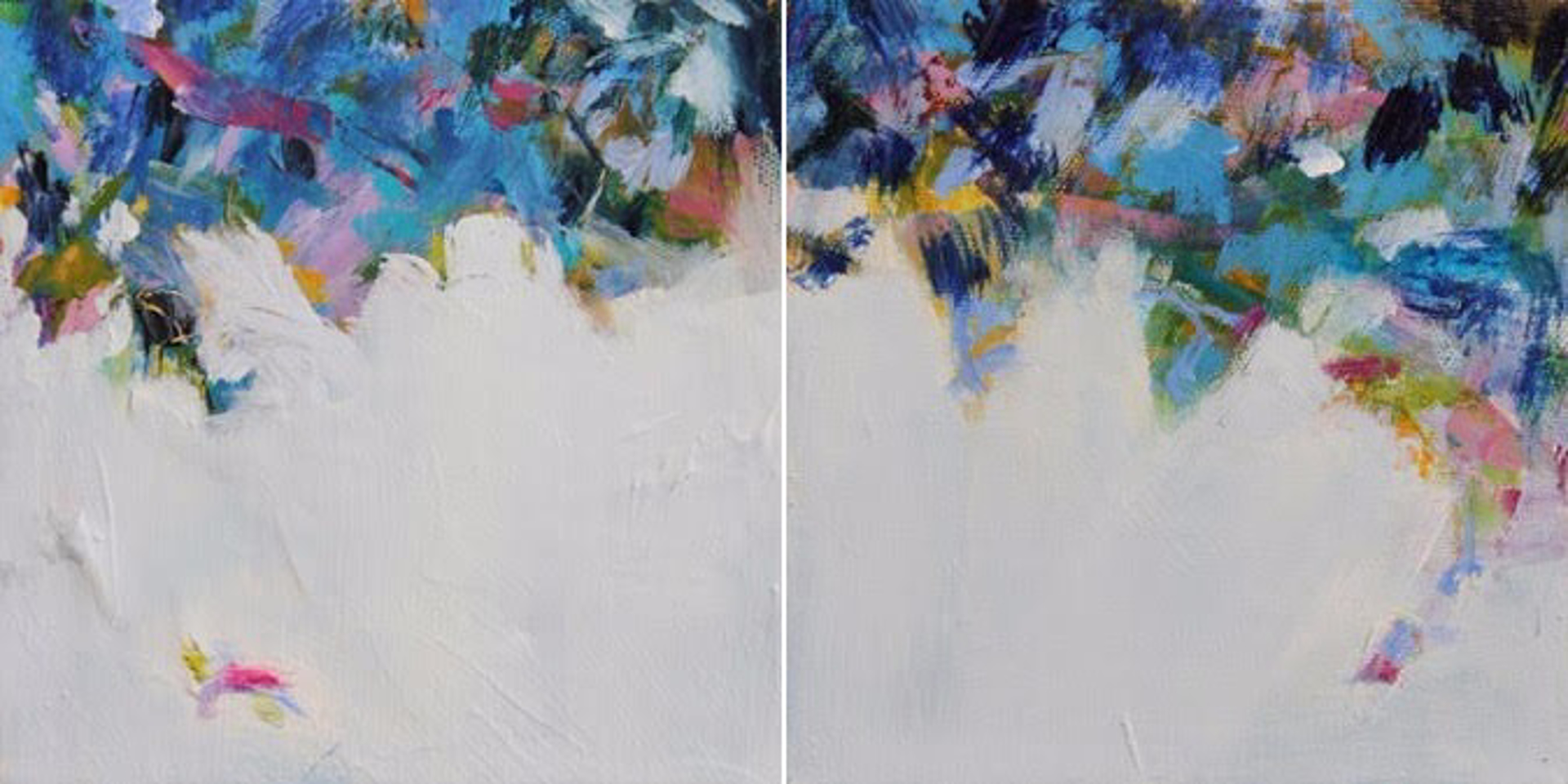 Blue Canopy (Diptych) by Maria Burtis