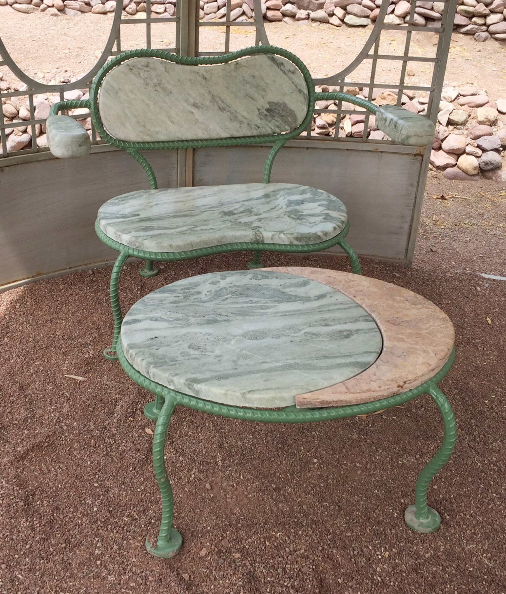 Stone Loveseat Only - Granite Dk. Green by Gerald Dumont