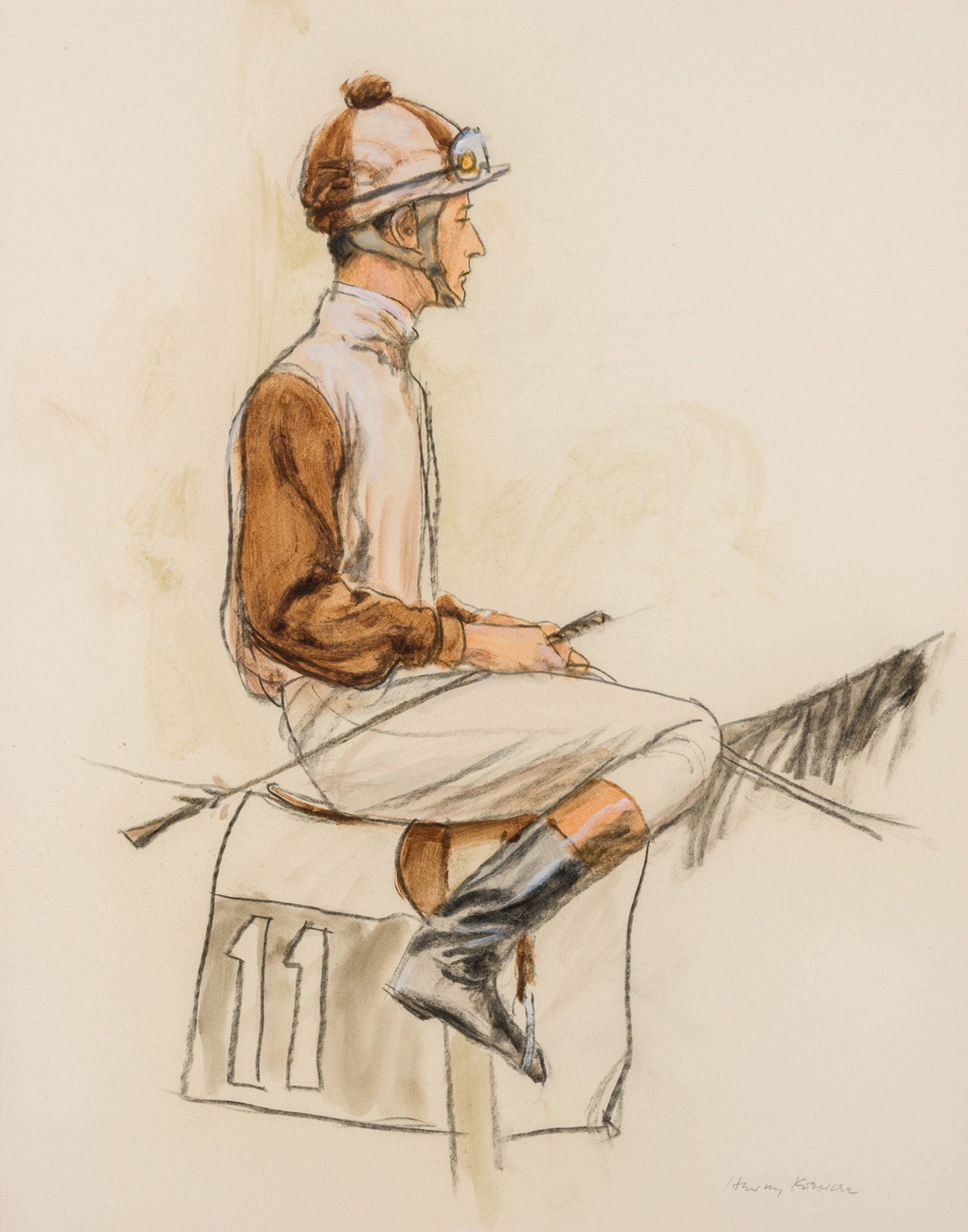 BRAULIO BAEZA AT THE ARC, COLOURS OF J.W. GALBREATH (DARBY DAN) by Henry Koehler