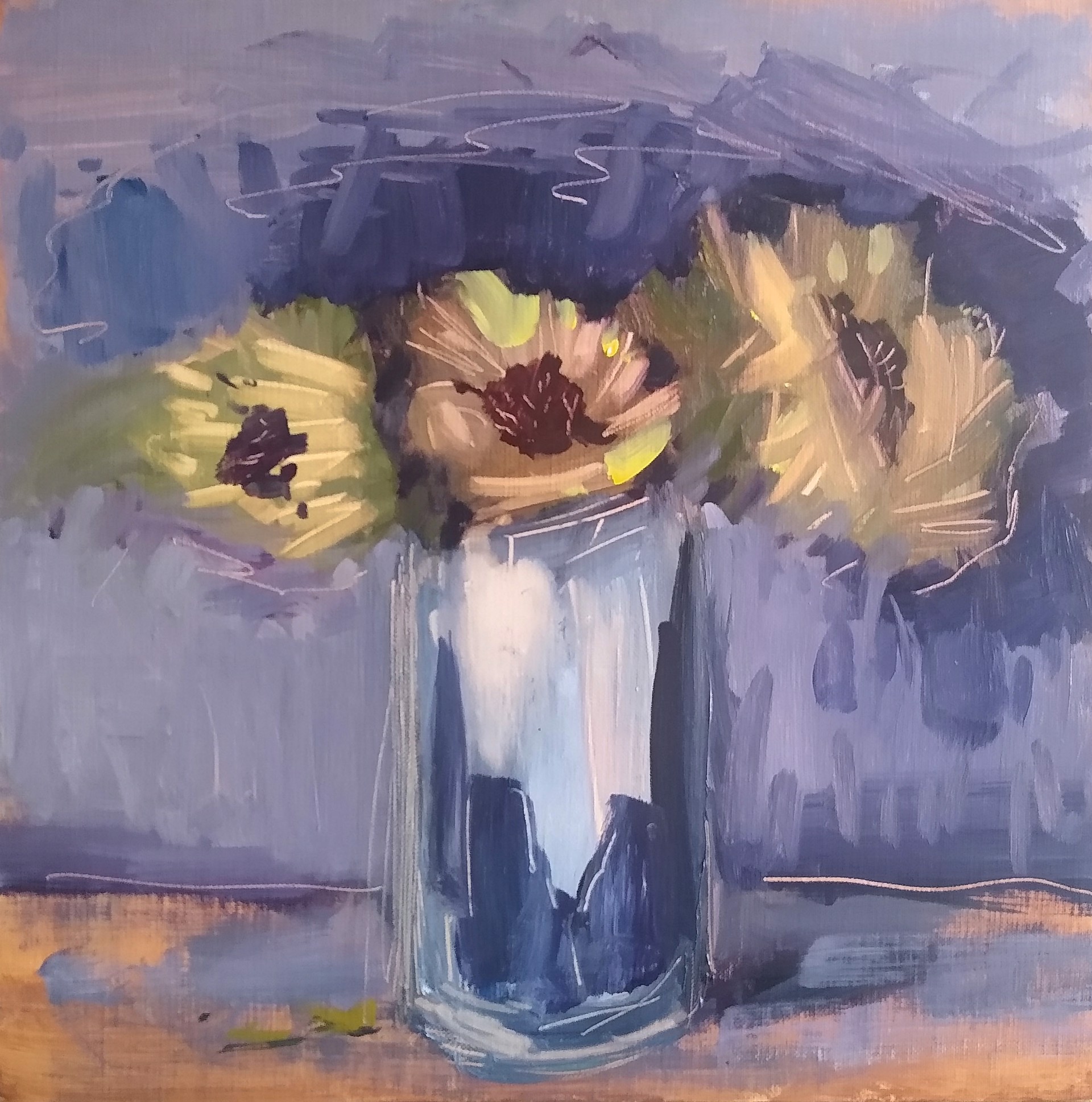 Flowers in a Silver Vase by Flynn Geissel