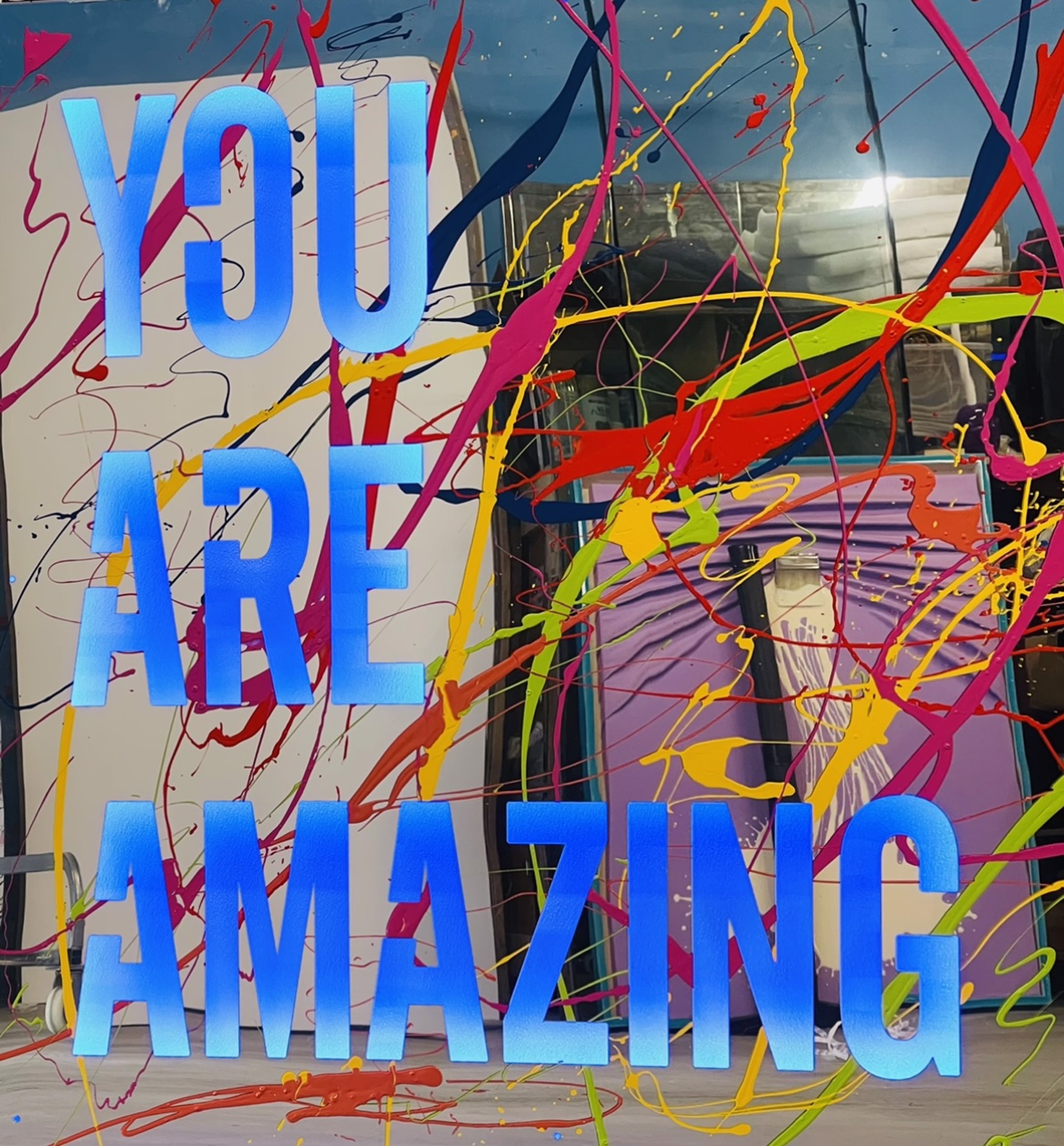 "You Are Amazing" by Affirmative Mirrors Installation by Elena Bulatova