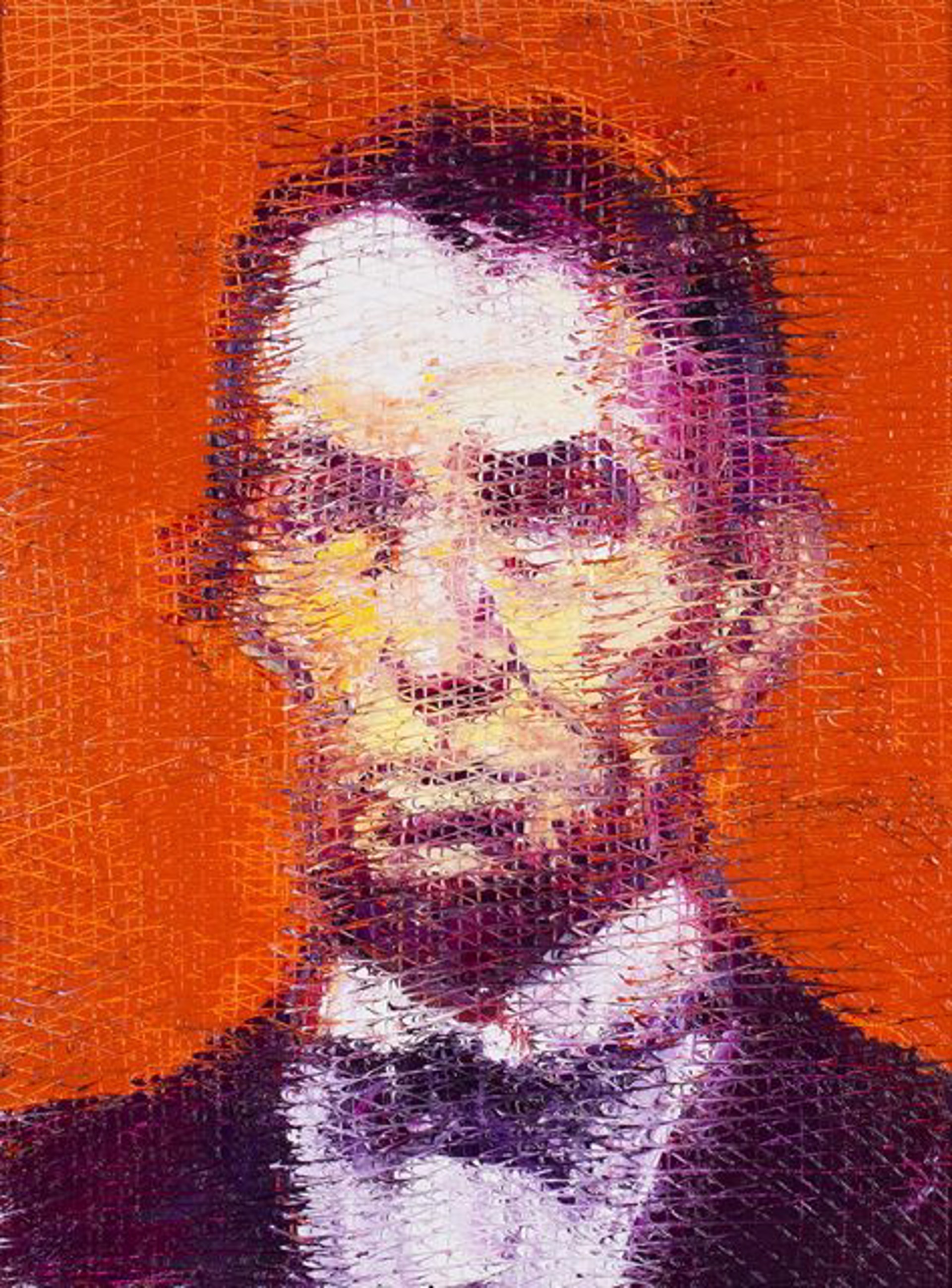 Untitled (orange and purple lincoln) by Hunt Slonem