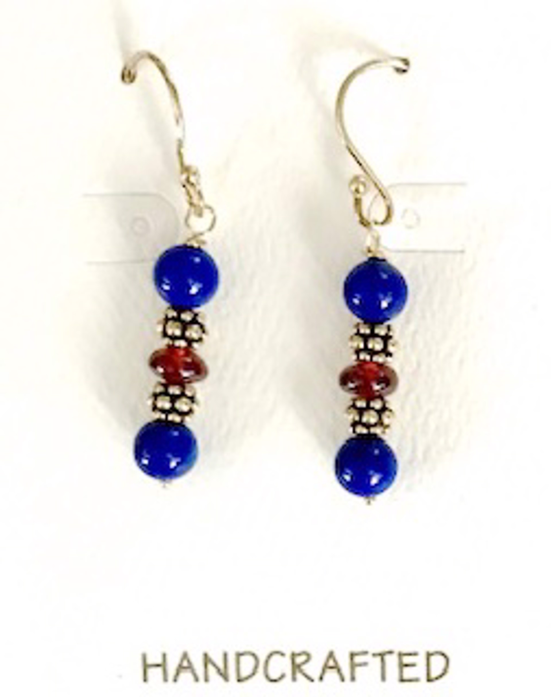 Earrings - Lapis Lazuli & Faceted Garnets by Bonnie Jaus