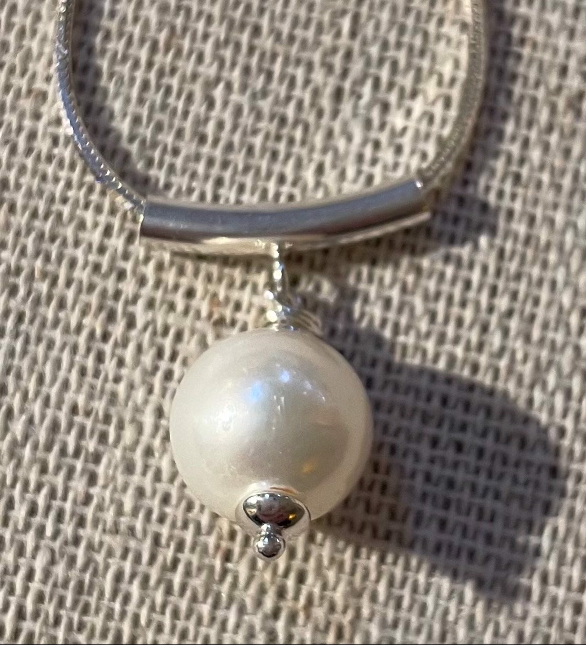18" Eunity White Pearl Necklace - Sterling Silver by Suzanne Woodworth