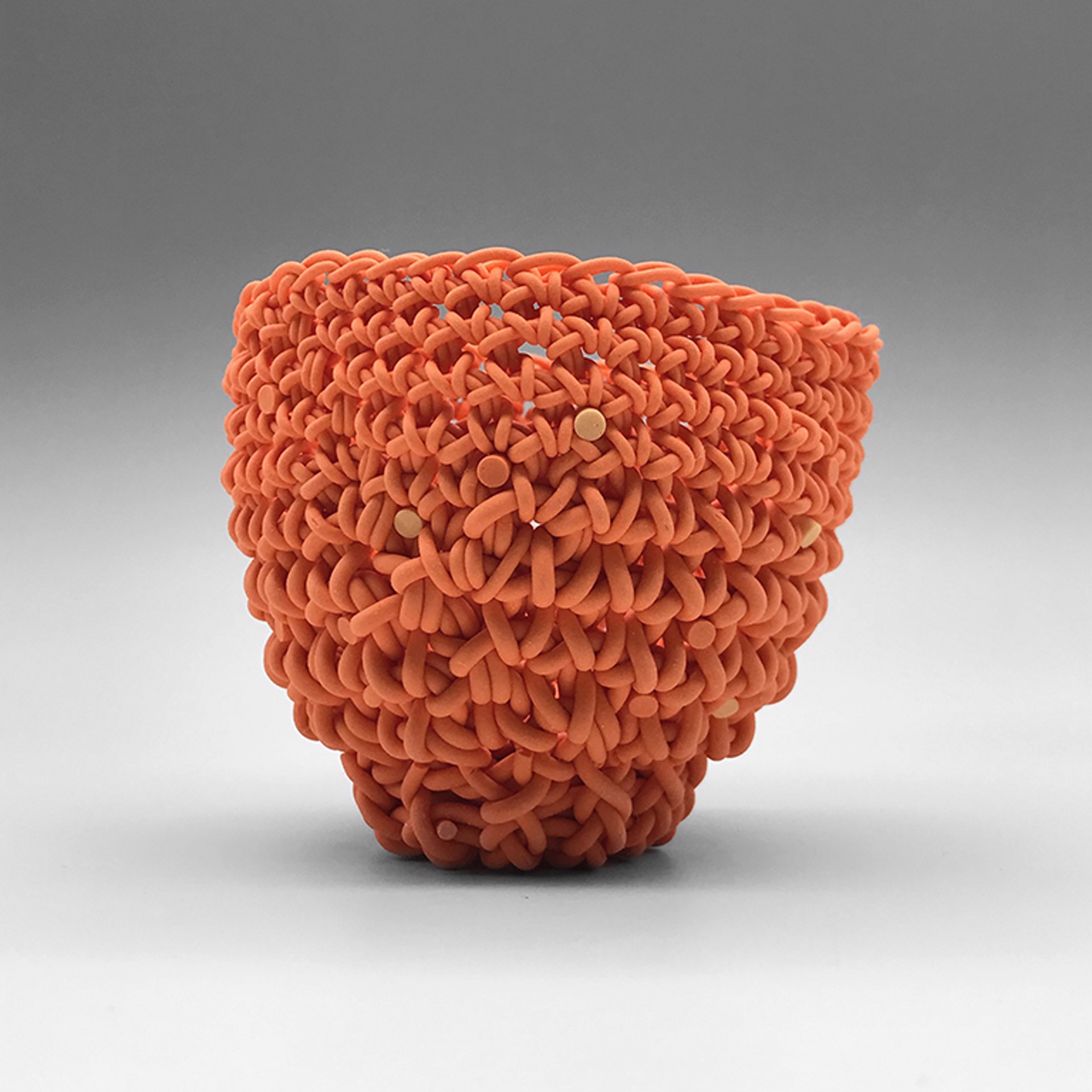 Tea Bowl (Orange w/Peach Spots) by Jeremy Brooks
