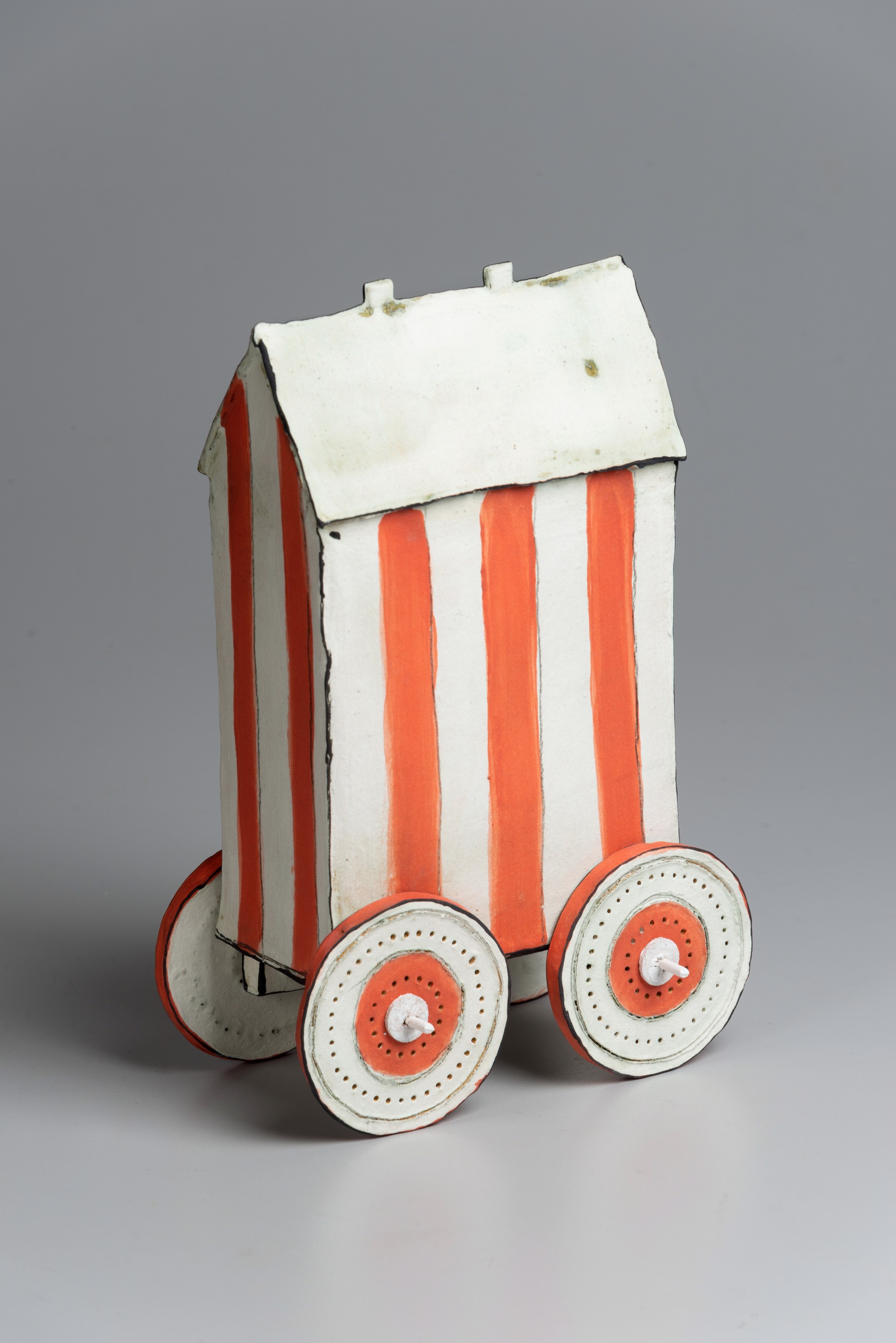 Red Striped Bathing Wagon by Mary Fischer