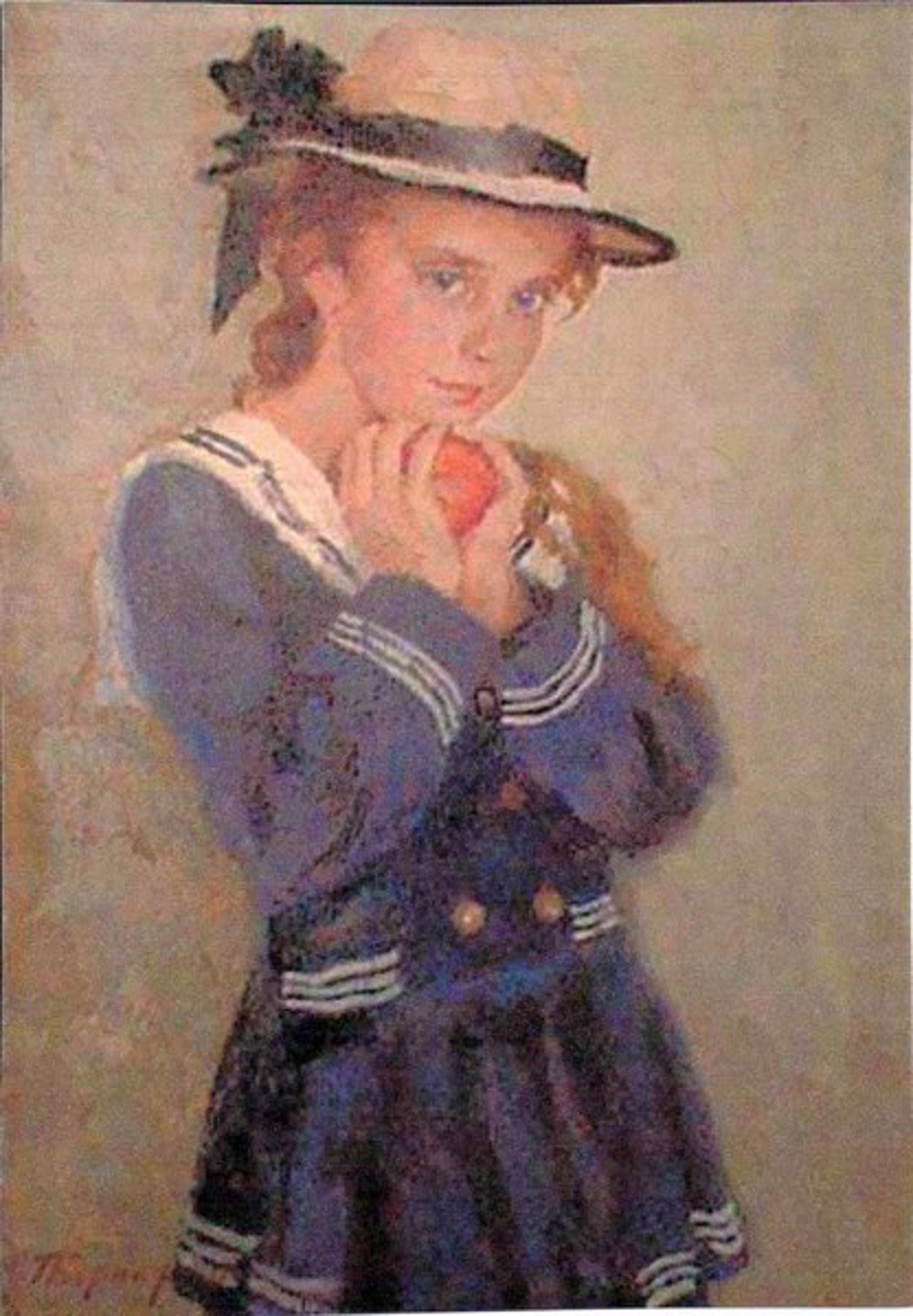 Girl with Apple, Eva by Gennadi Bernadski