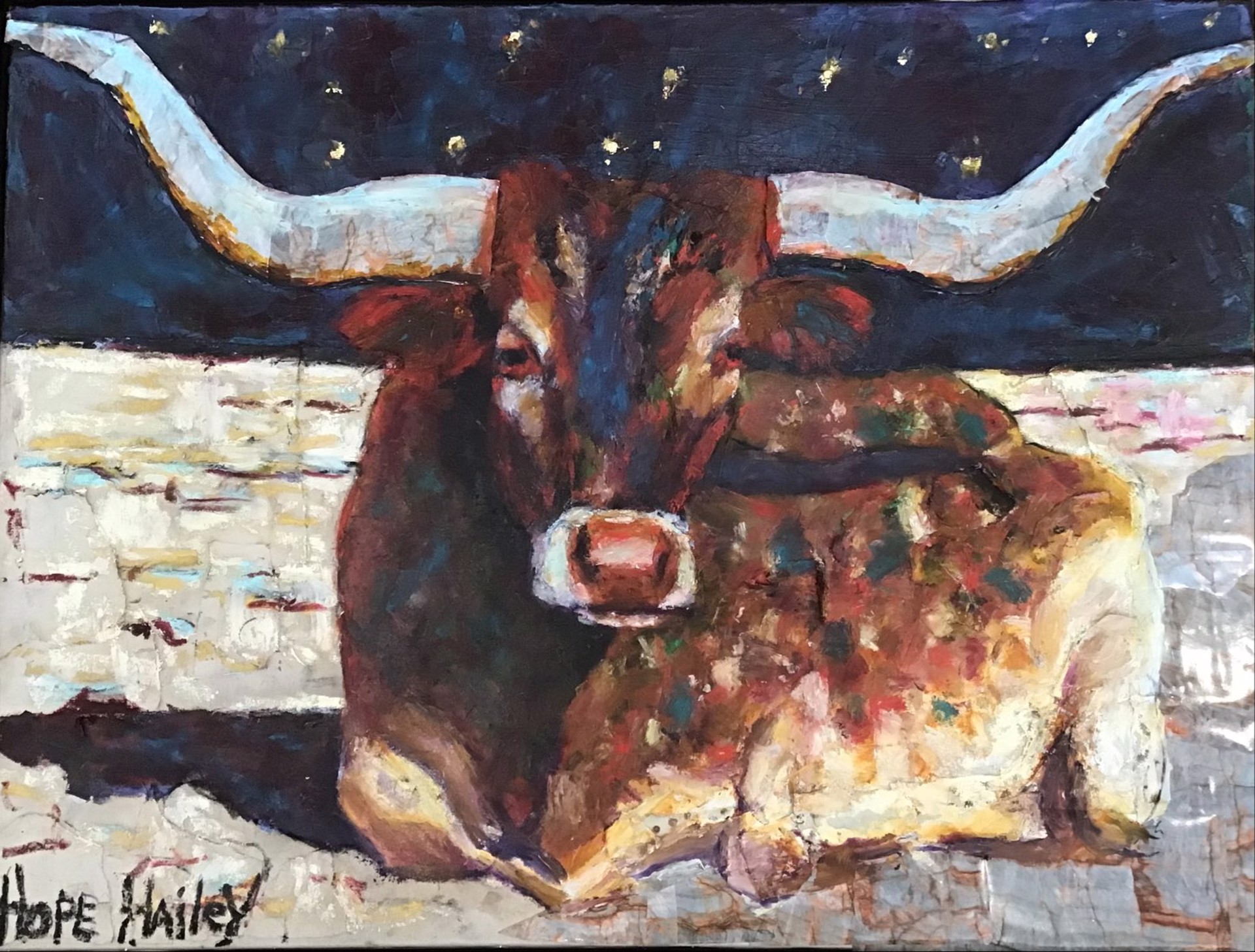 Long Horn Steer by Hope Hailey