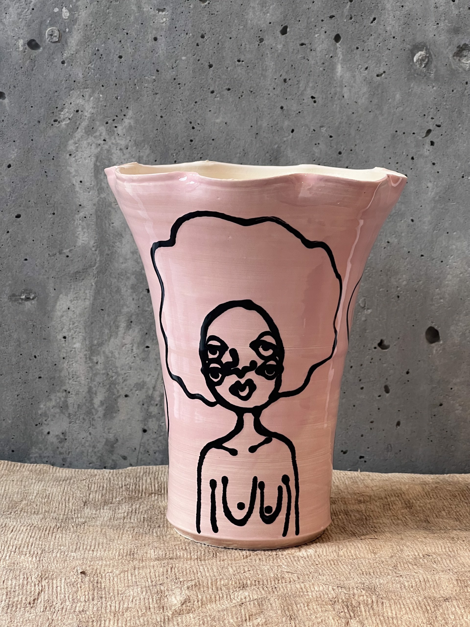 Lady Hummel Pink Vase by Sarah Hummel Jones