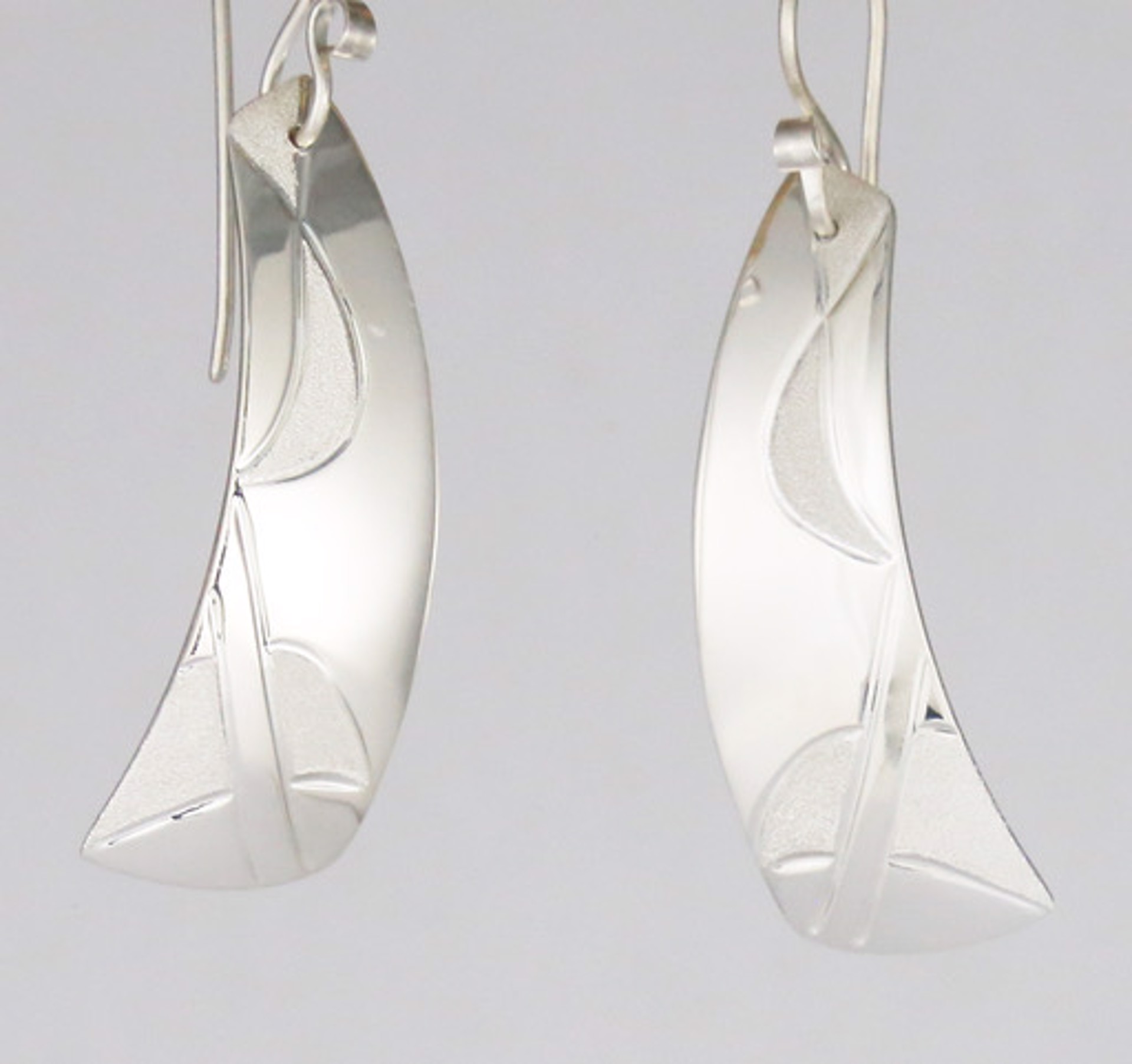 Earrings - Hand Engraved Sterling Silver - 473 by Ken and Barbara Newman