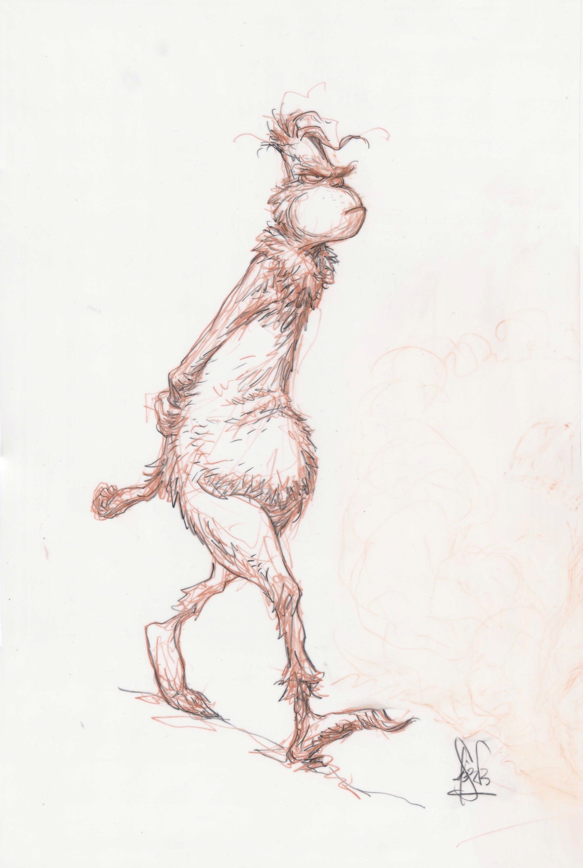 Grinch early character study by Peter de Sève