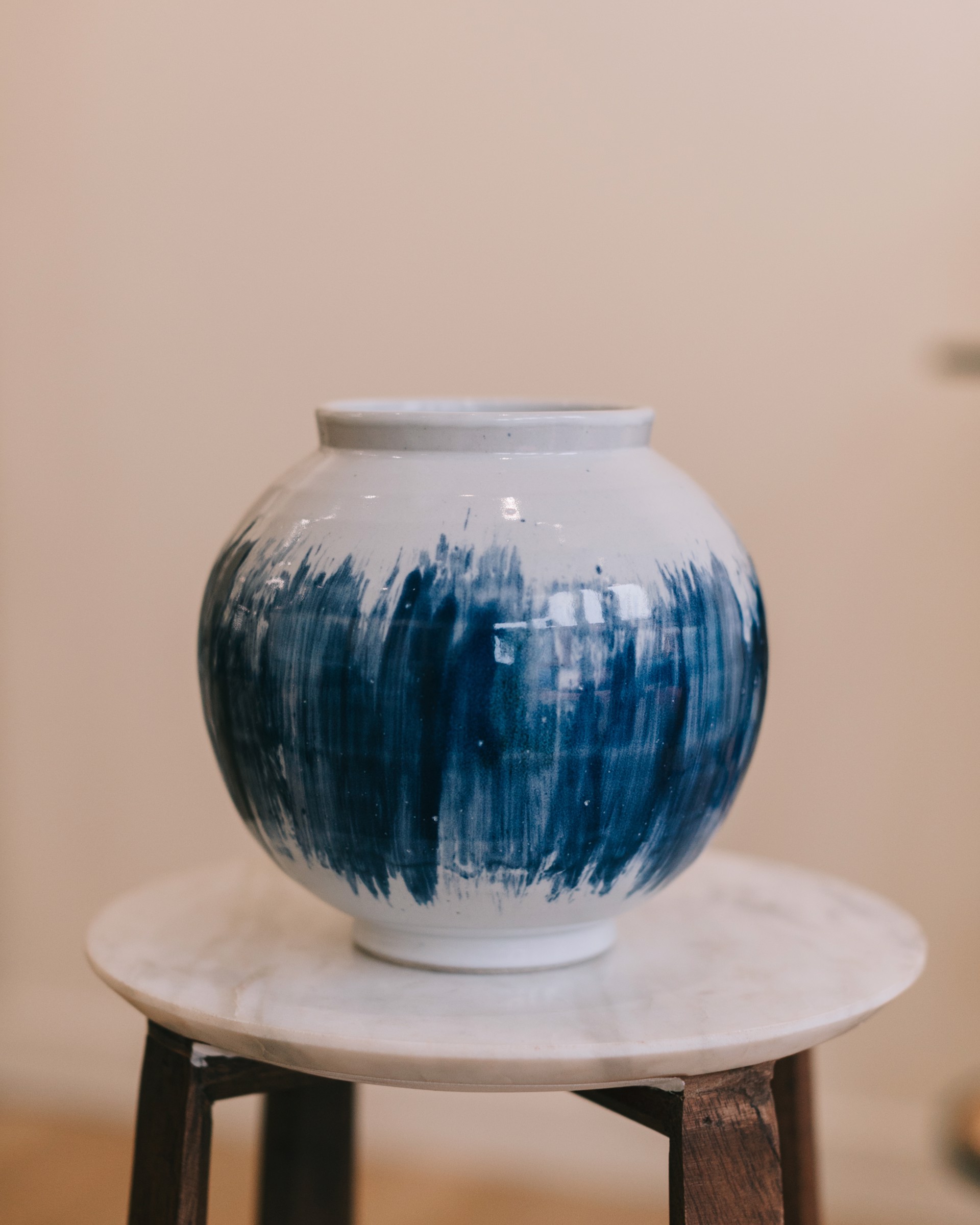 Medium Vertical Brush Stroke Vase #1 by William Mantor