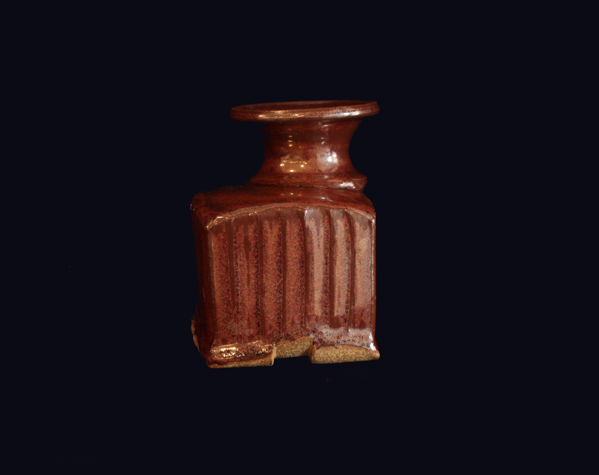 Chestnut Glaze Off-Center Vase by Herman Venema