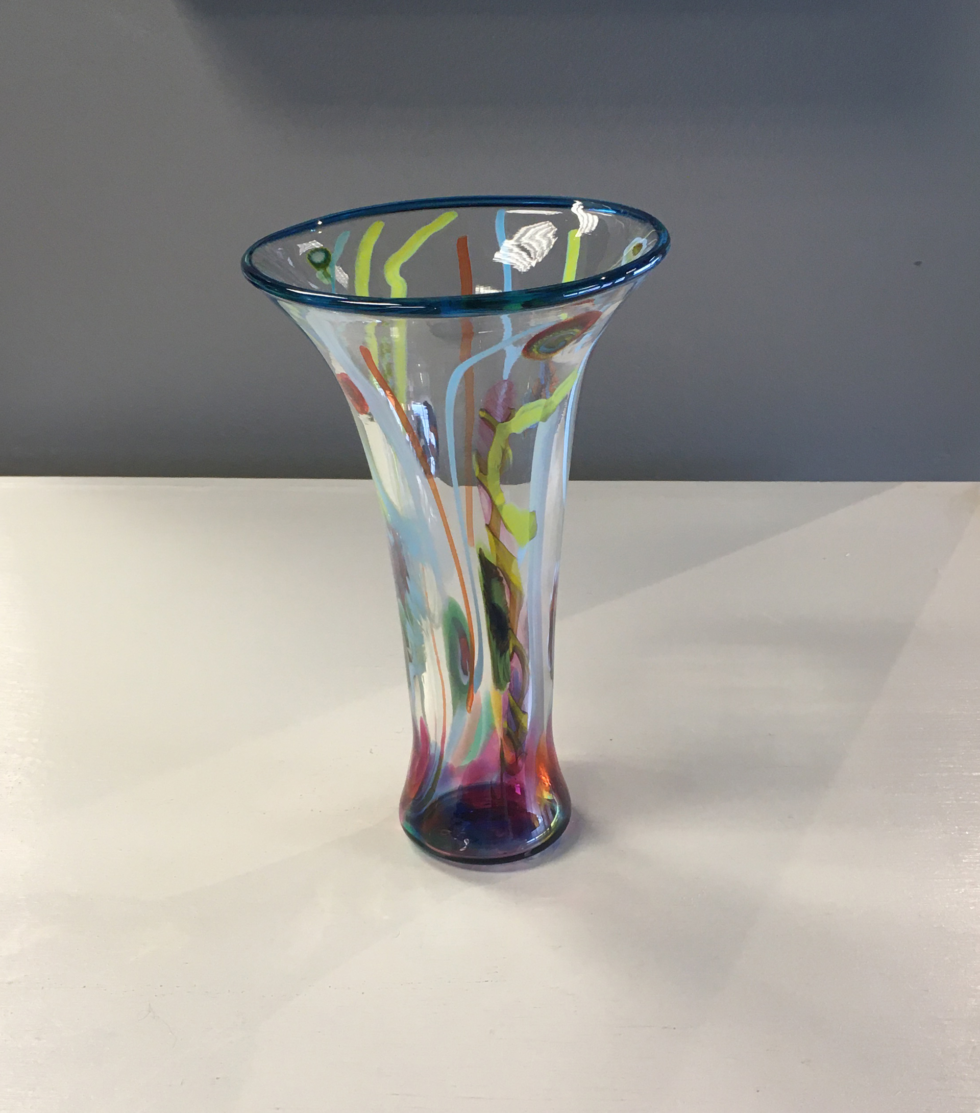 Flared Circus Vase by AlBo Glass