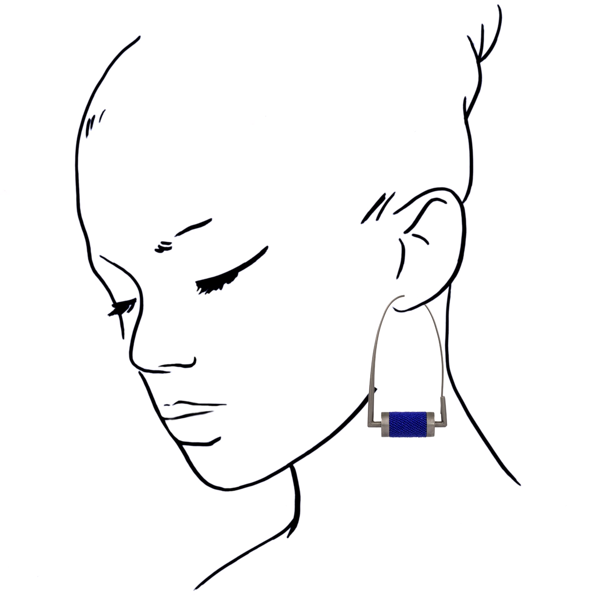 Blue Barrel Earrings by Jacqueline Lillie