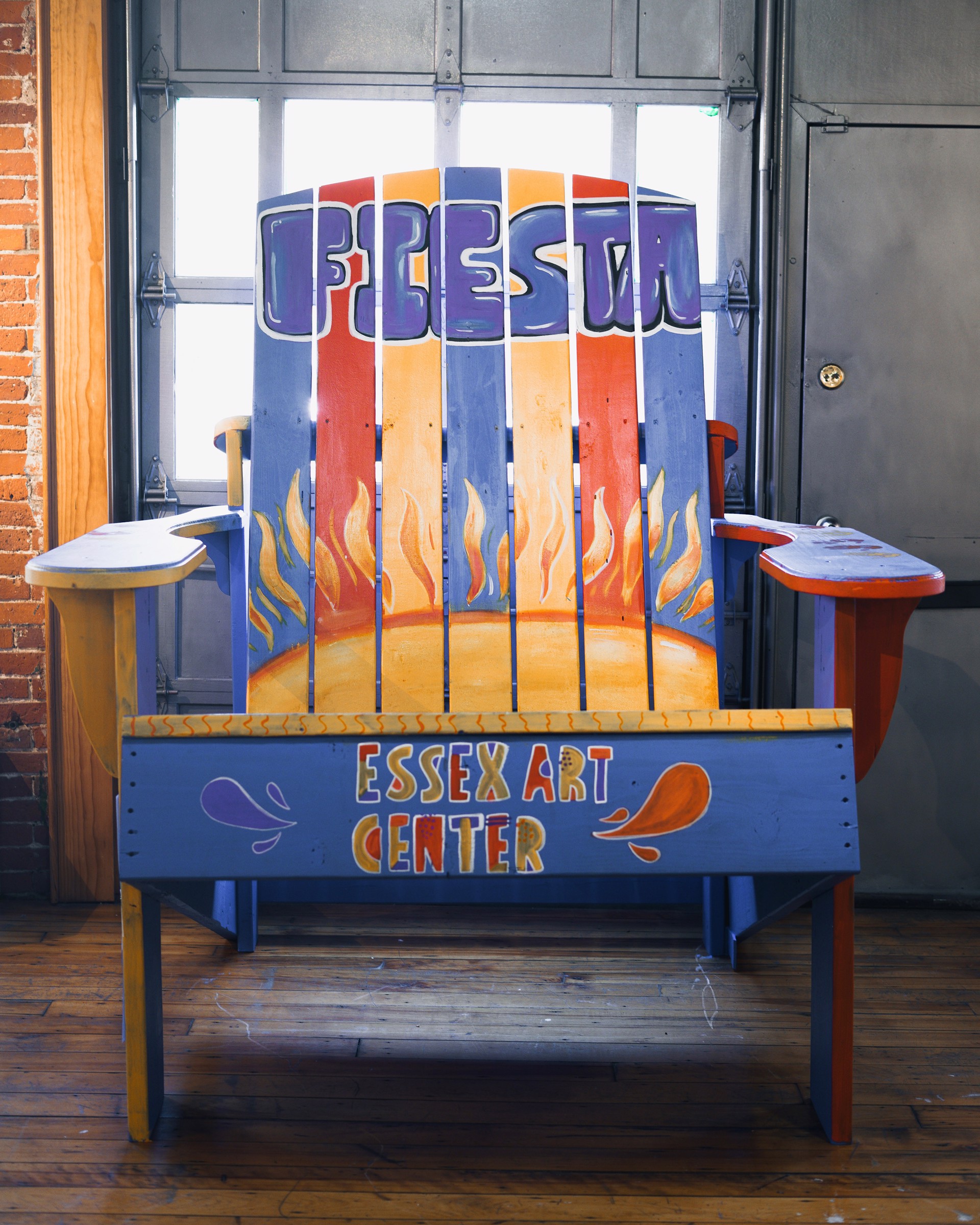 Hand-Painted Adirondack Chair (Jumbo) with Essex Art Center Logo by EAC