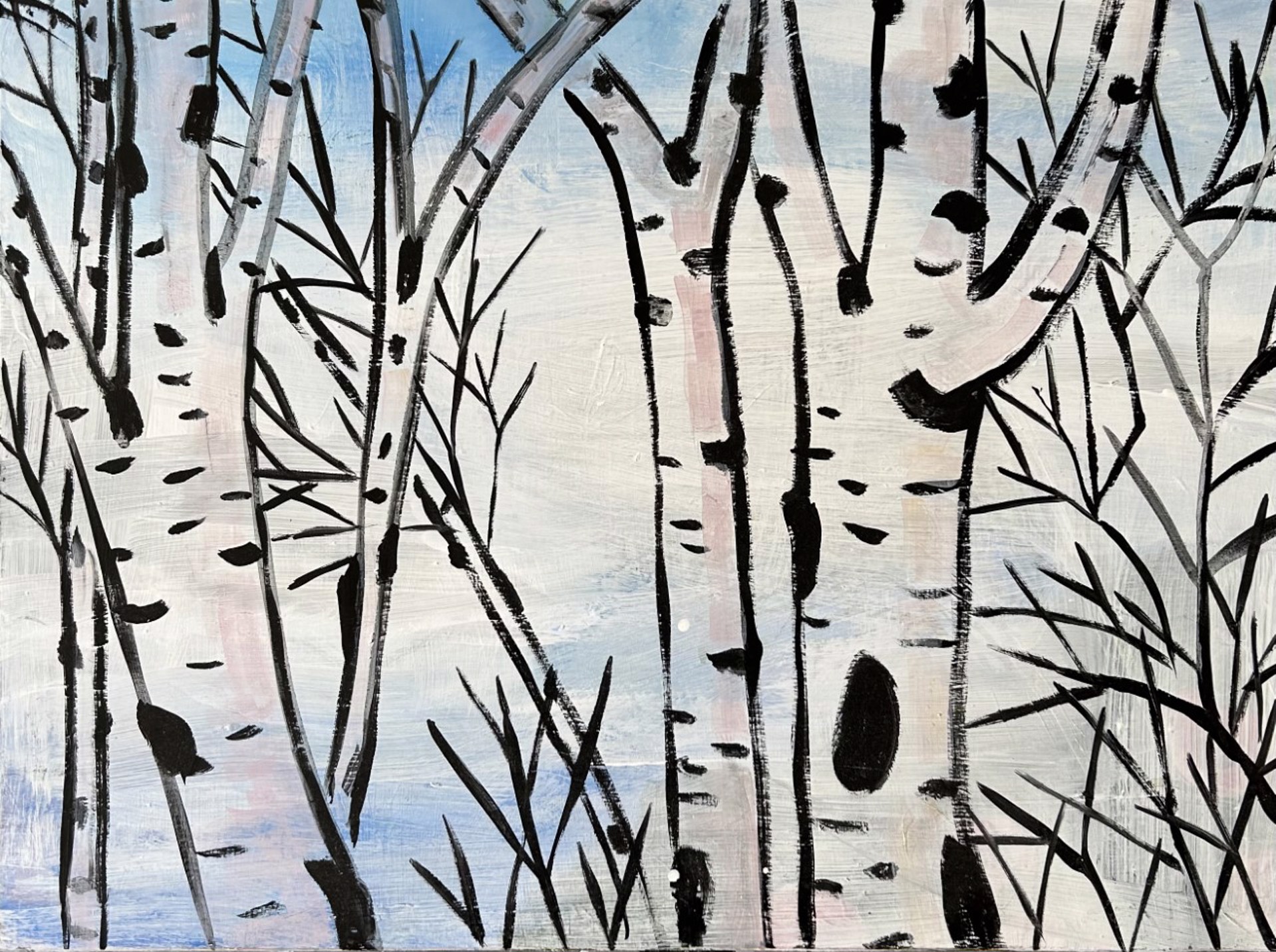 Birches on the River by Jane Dahmen