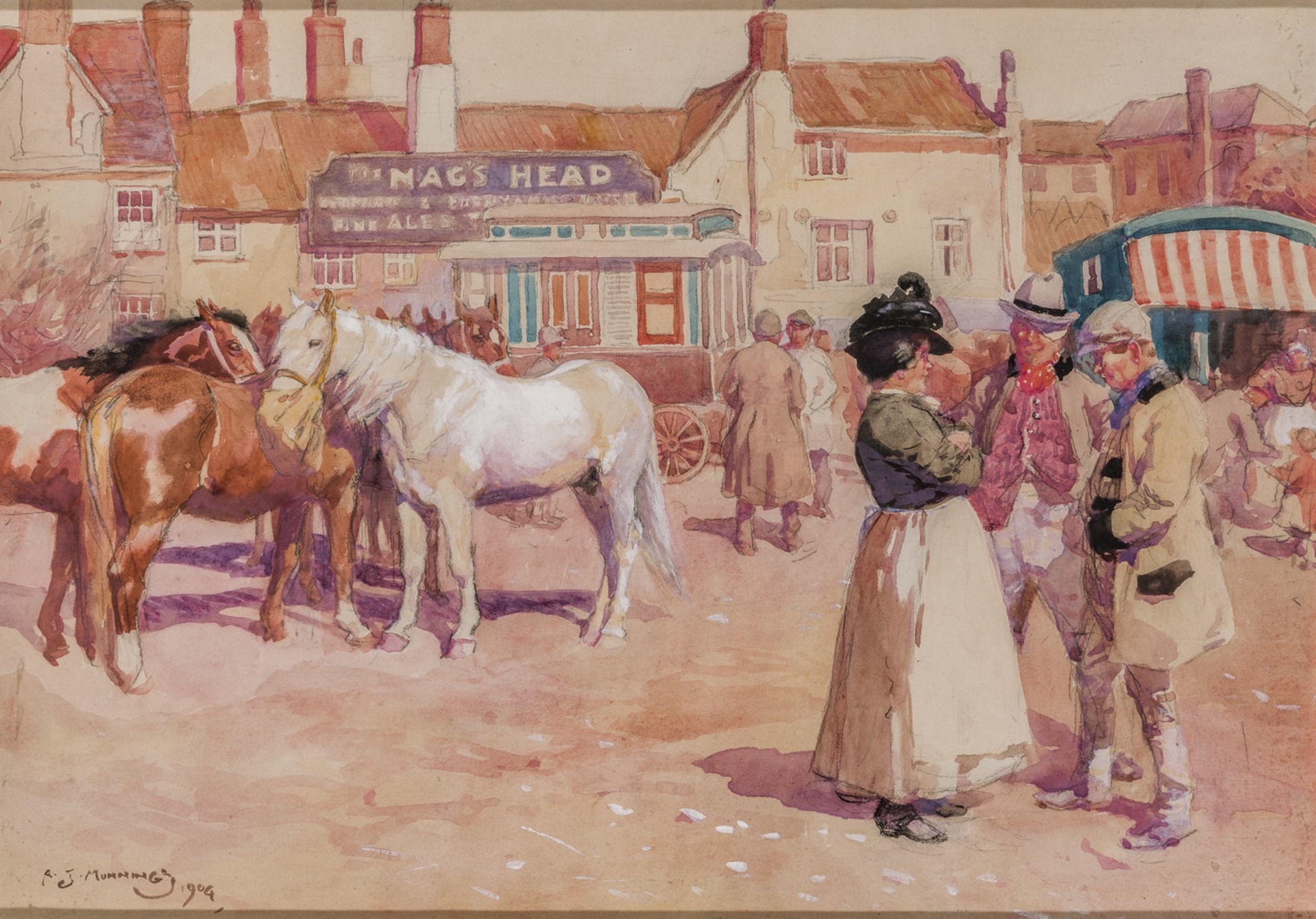 AFTER THE FAIR by Sir Alfred James Munnings