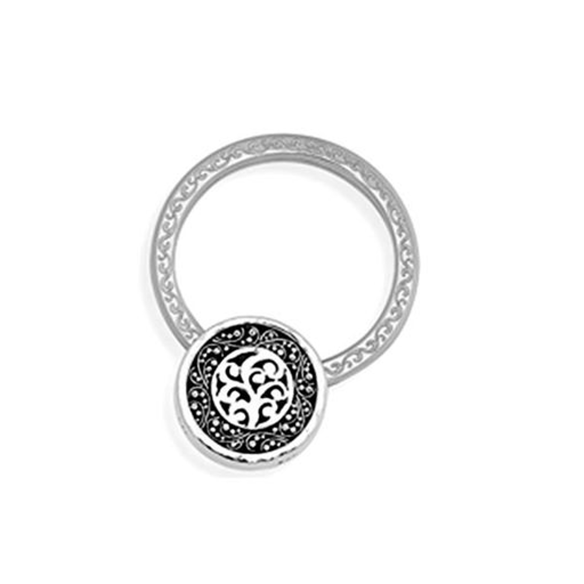 7015 Silver Keyring with Signature Scroll by Lois Hill