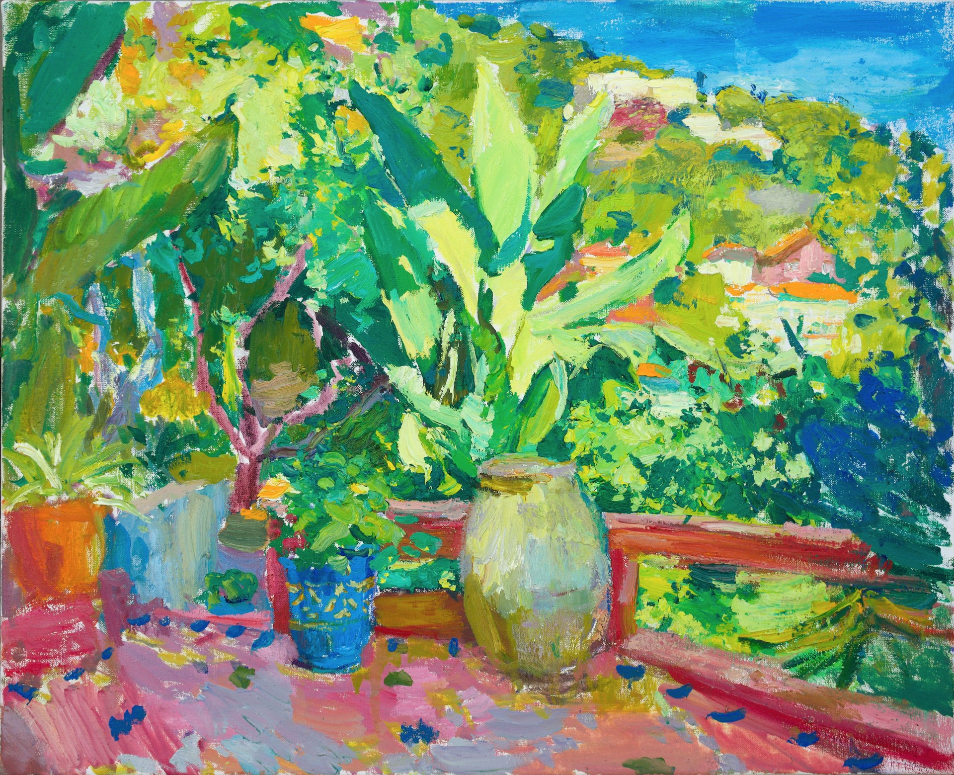 "Afternoon on the Terrace" original oil painting by Antonin Passemard
