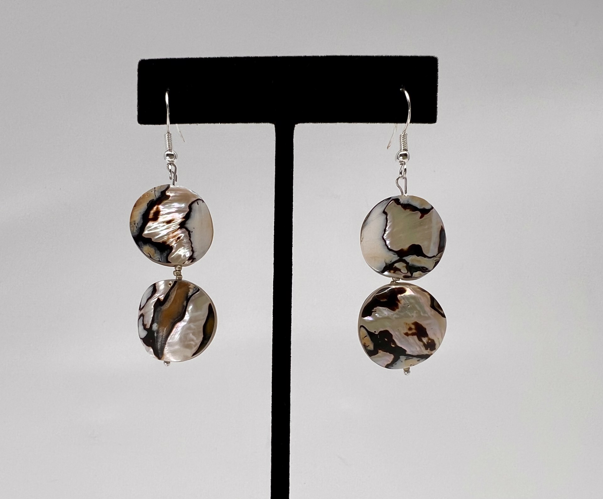 Shell Earrings Two Stones by Gina Caruso