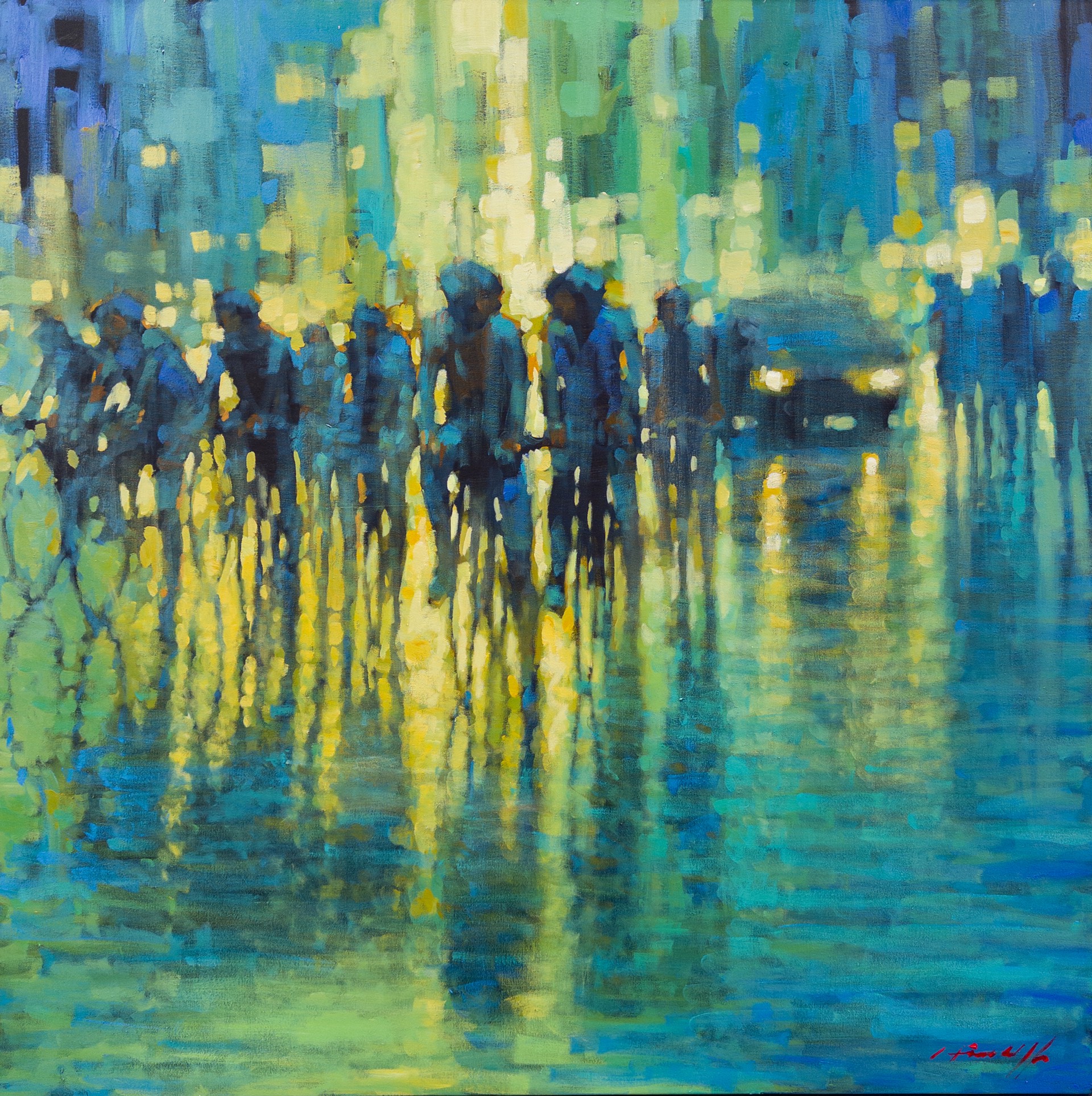 Cyclists in The City by David Hinchliffe