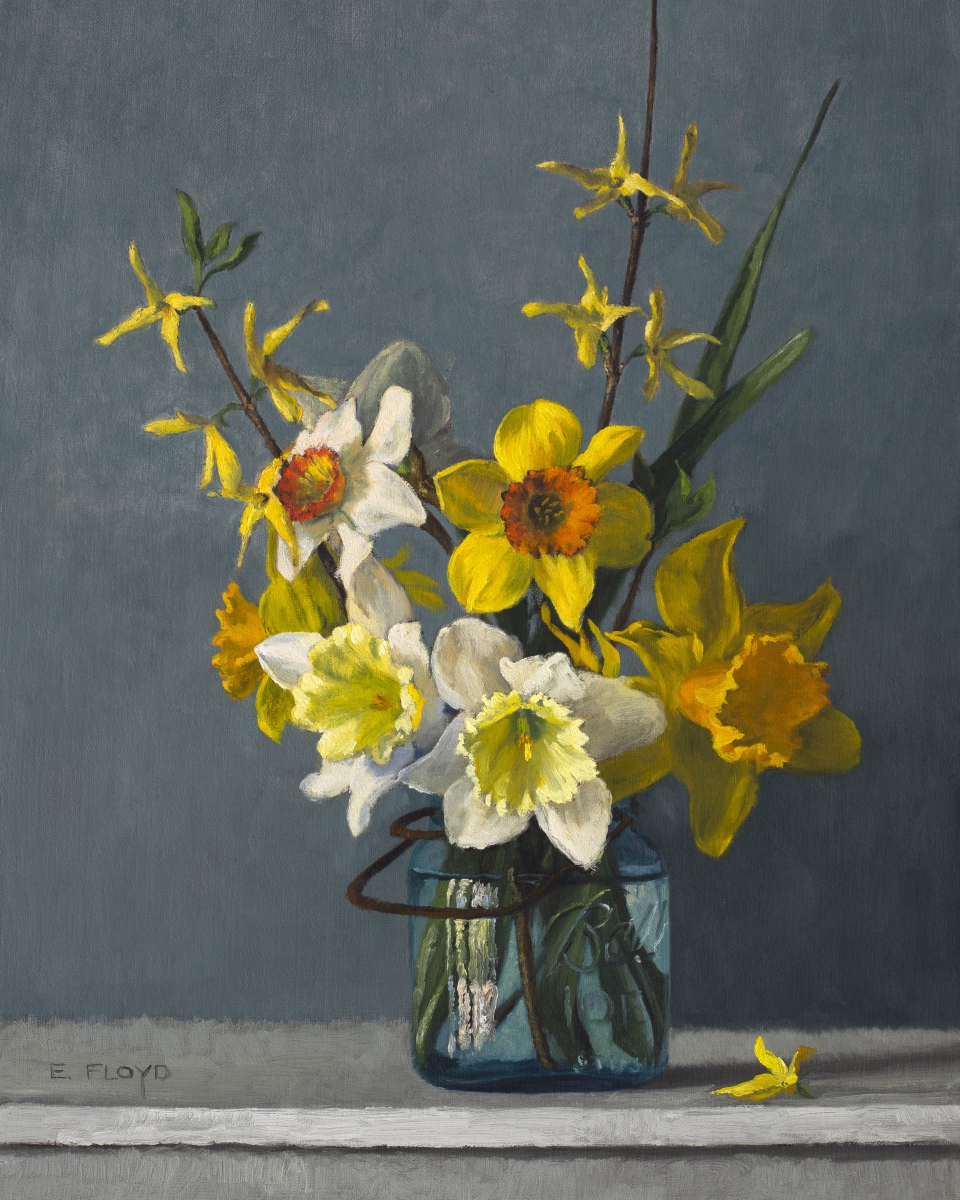 Daffodils and Forsythia by Elizabeth Floyd