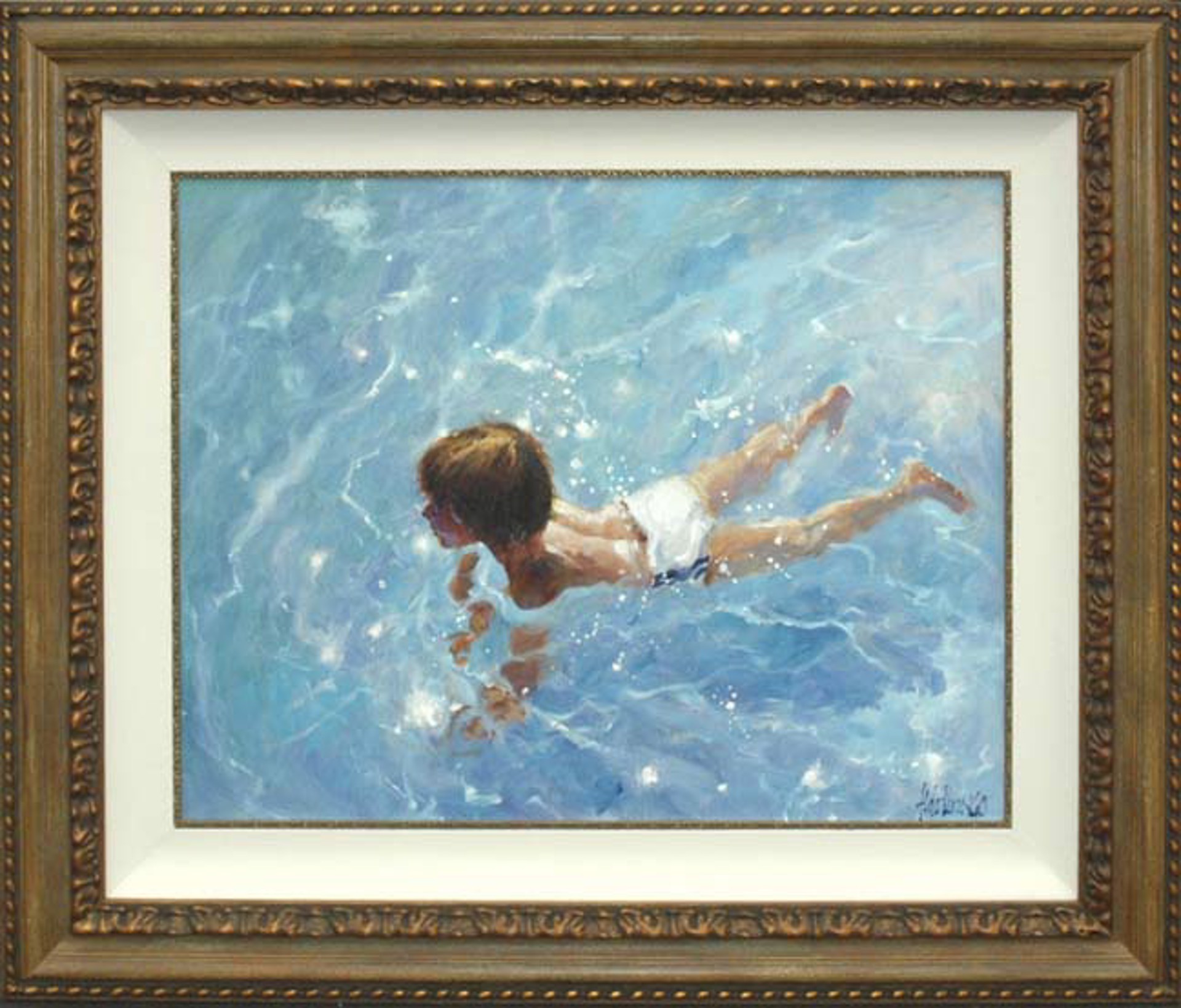 Boy In Crystal Waters by Aldo Luongo