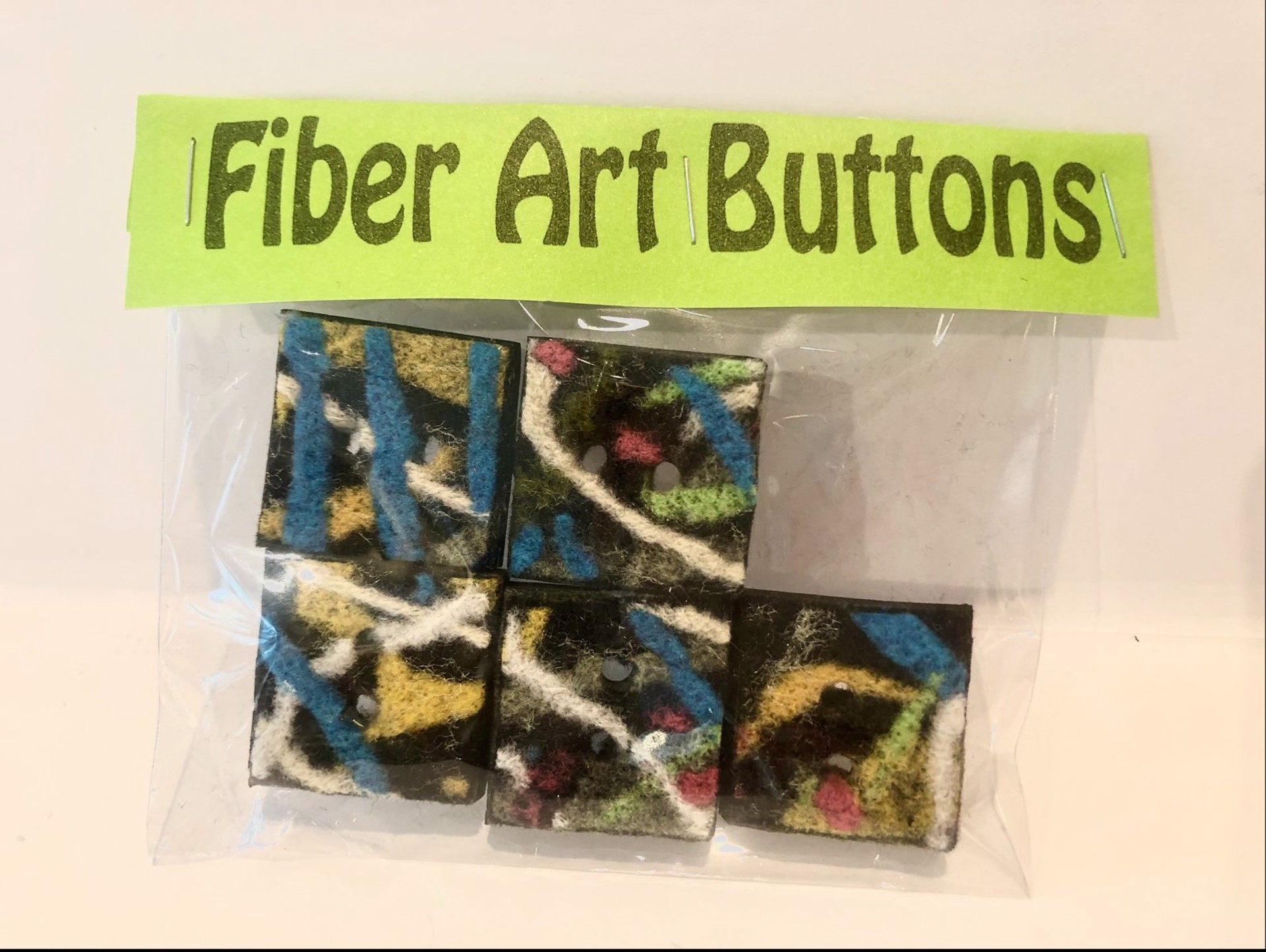 Fiber Art Buttons by Karen Linduska