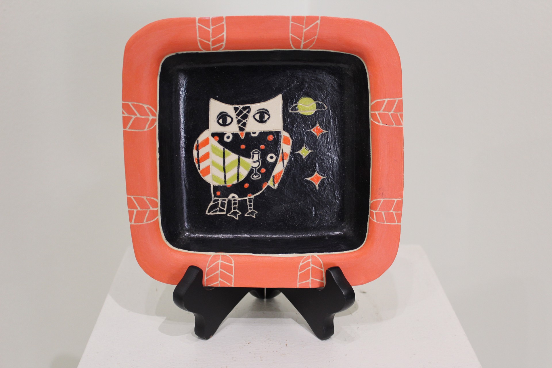 Small Owl Plate- Night Owl 2 by Tammy Smith