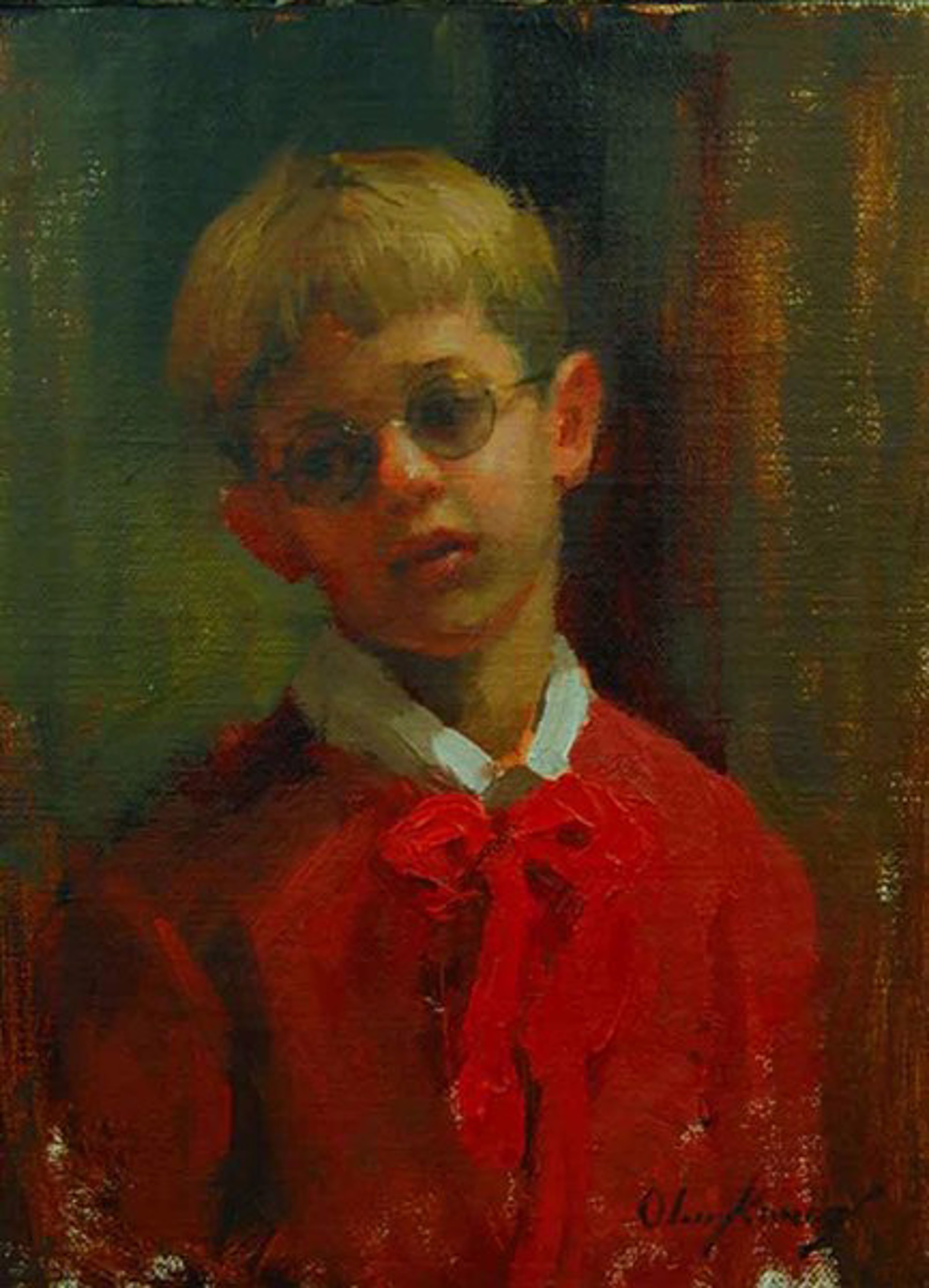 Boy In Red by Marci Oleszkiewicz