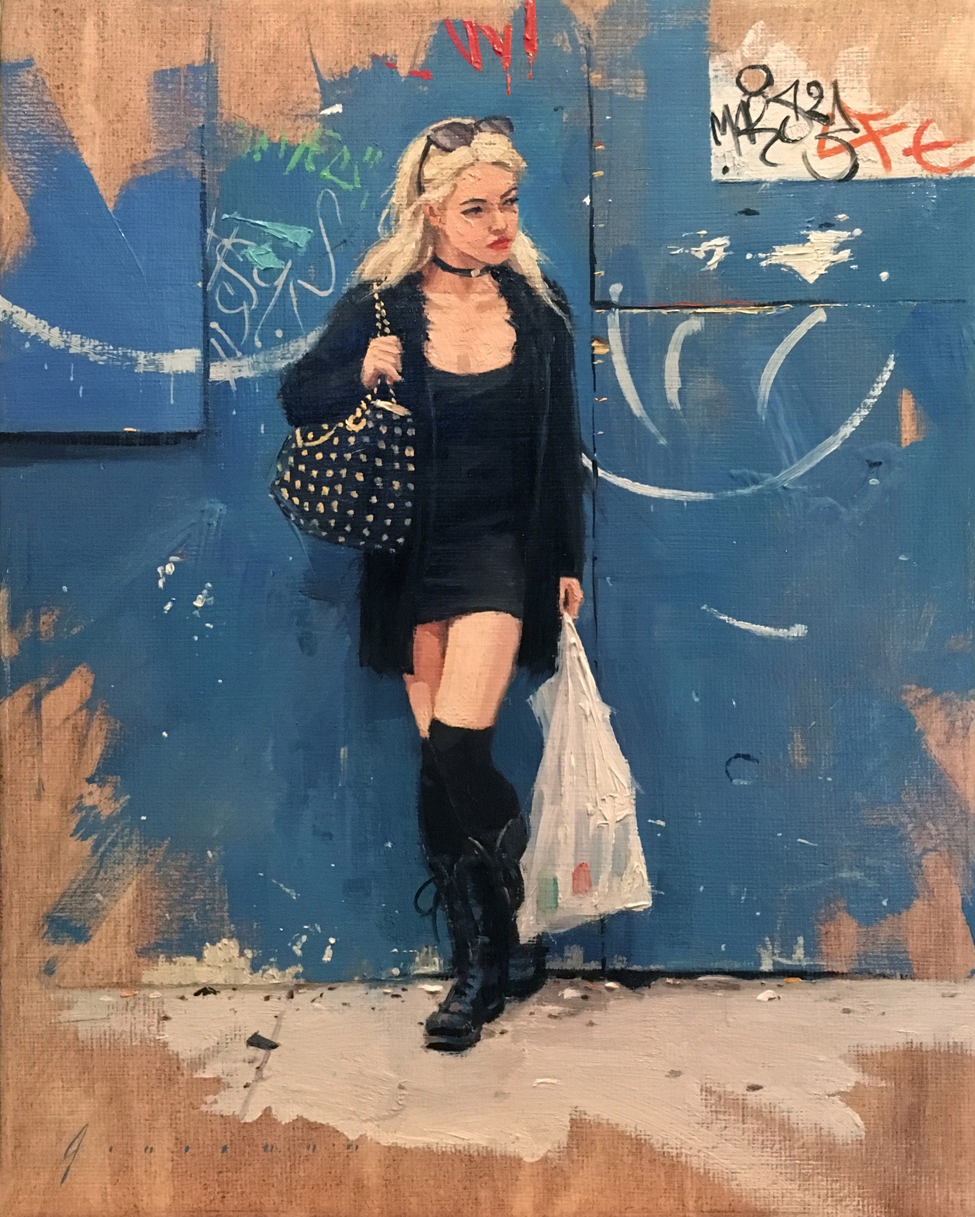 Lauren by Blue Wall by Vincent Giarrano