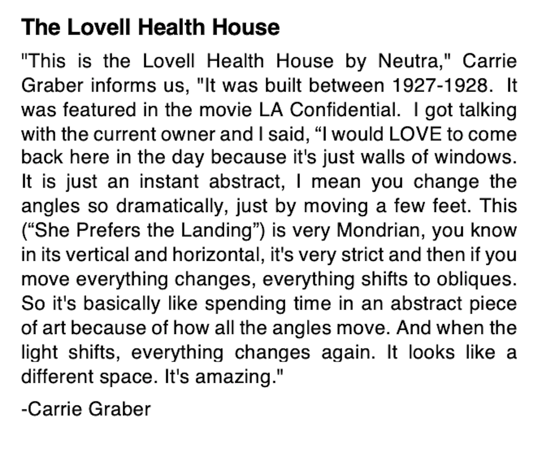 The Lovell Health House