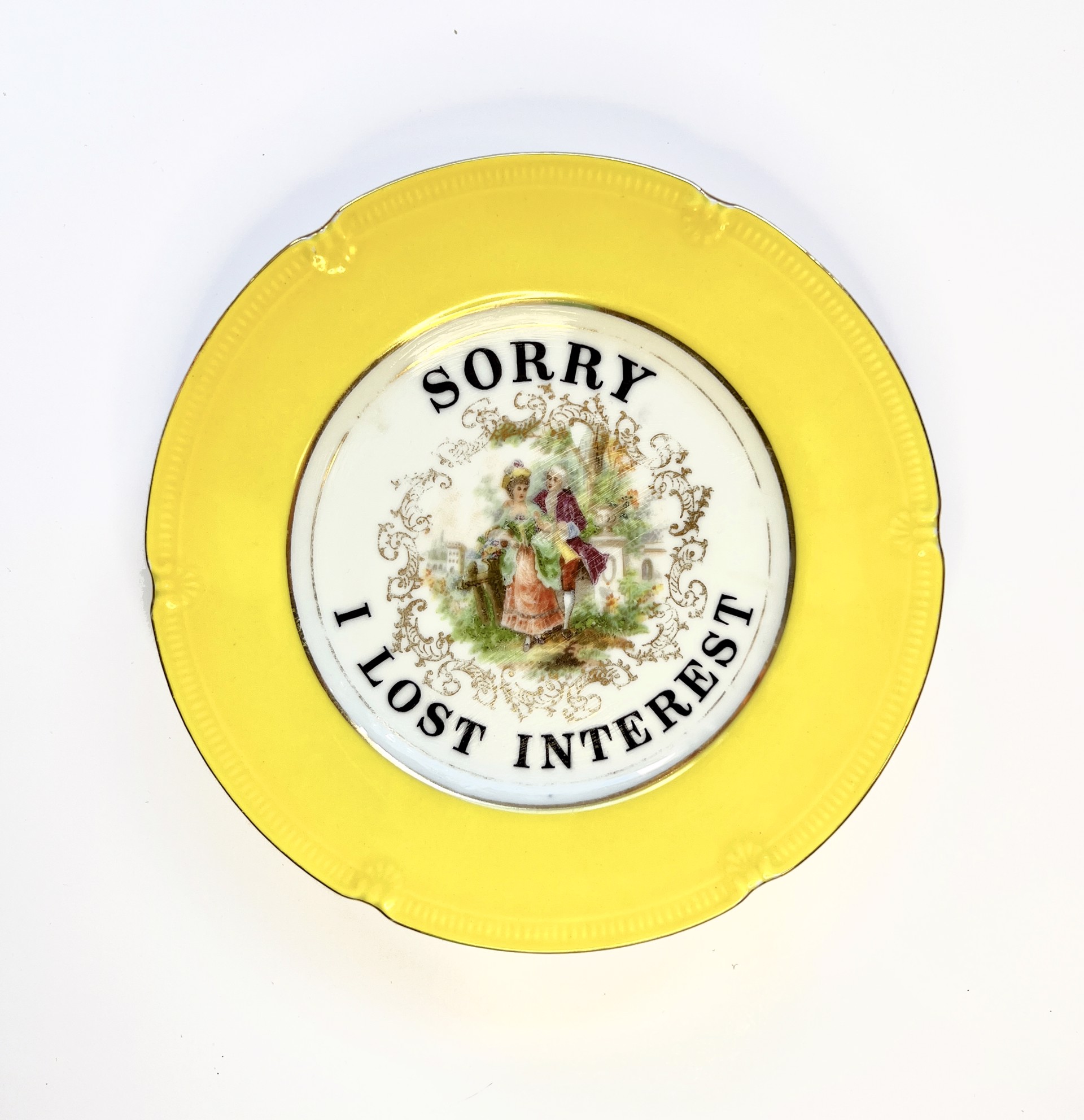 Sorry I lost interest (dessert plate) by Marie-Claude Marquis