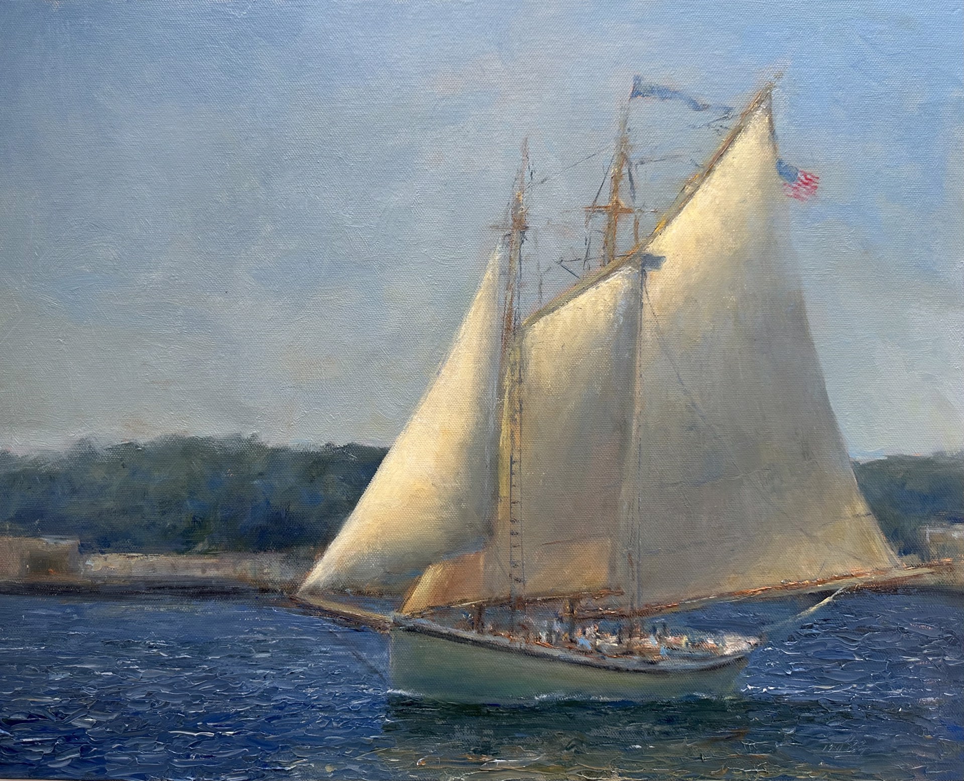 Schooner American Eagle Heading Out of Rockland by Mark Daly
