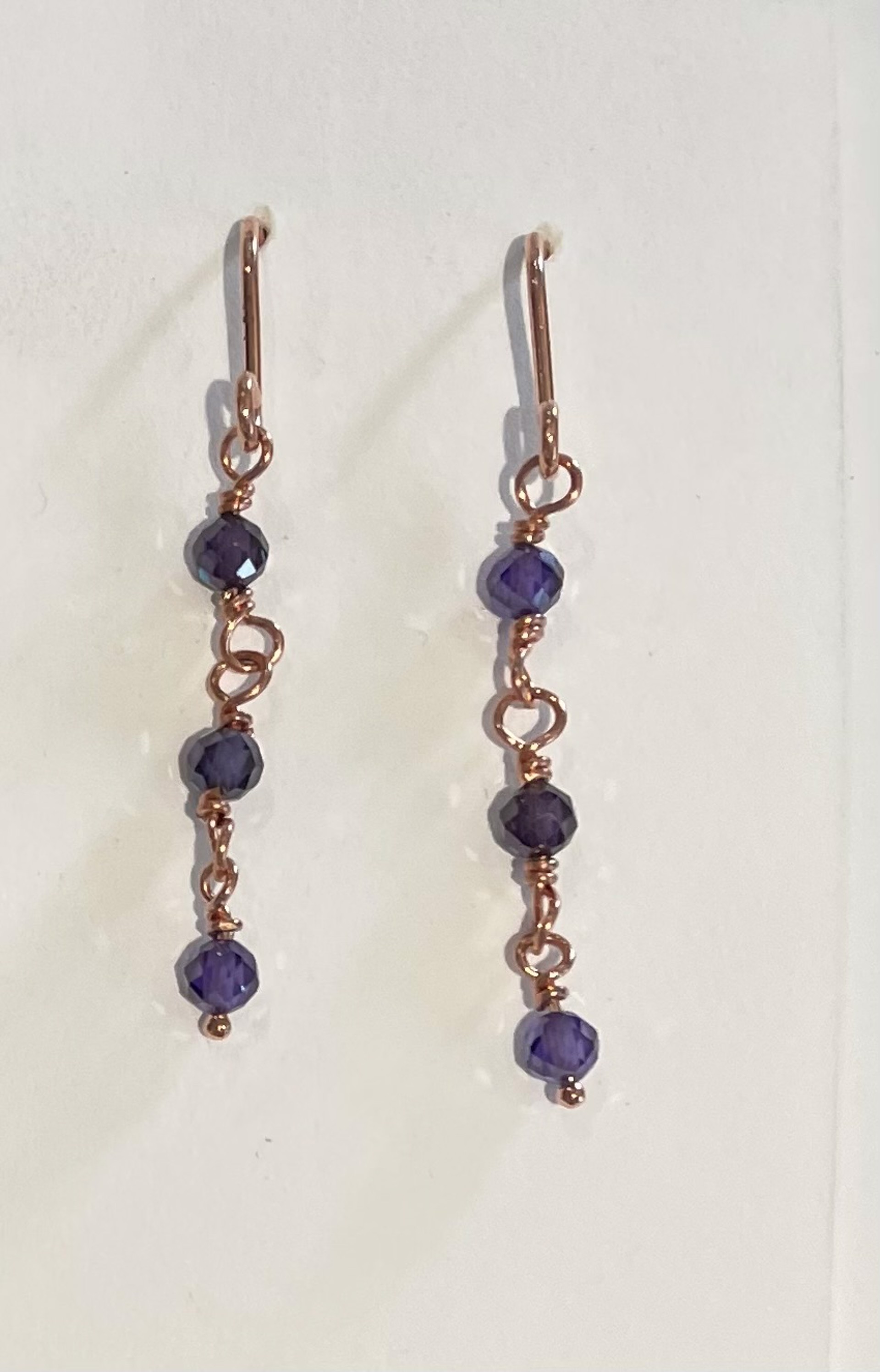 Zircon Links Purple Copper Earrings by Emelie Hebert